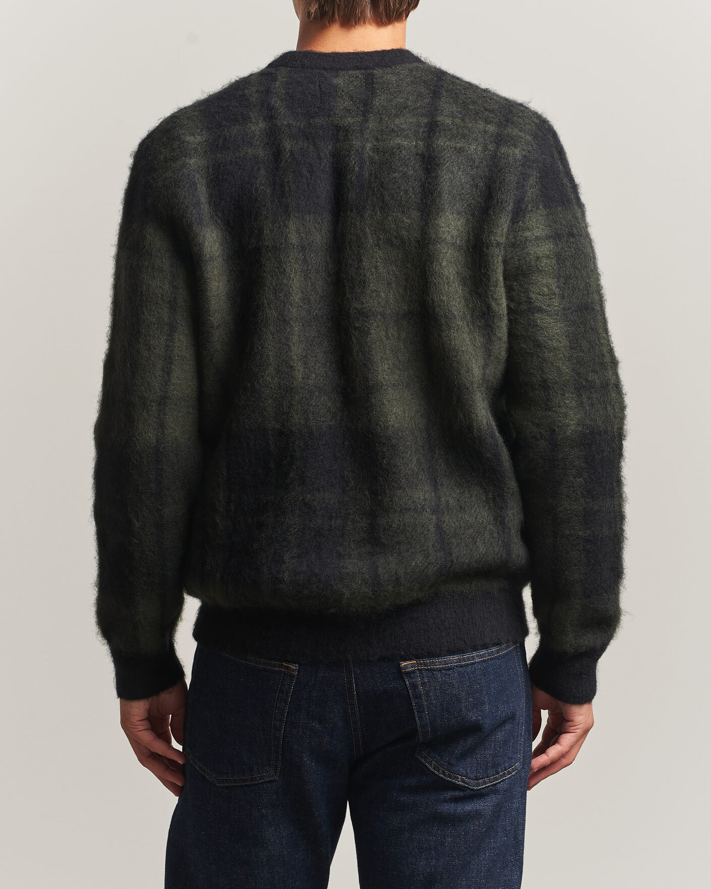 Herr | Tröjor | Barbour Lifestyle | Hunham Tartan V-Neck Knitted Jumper Black