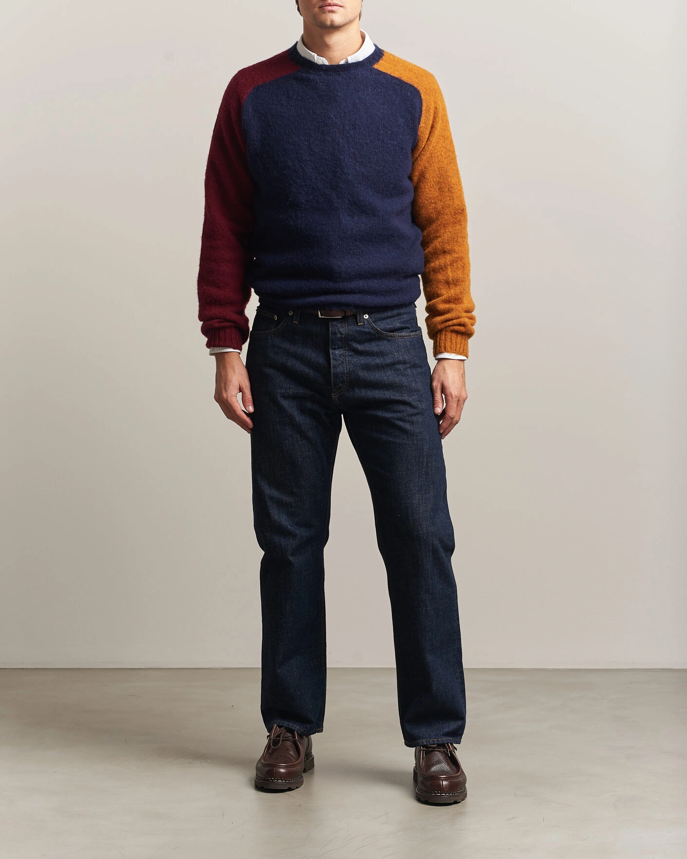 Herr | Tröjor | Barbour Lifestyle | Scottish Made Block Colour Crew Navy