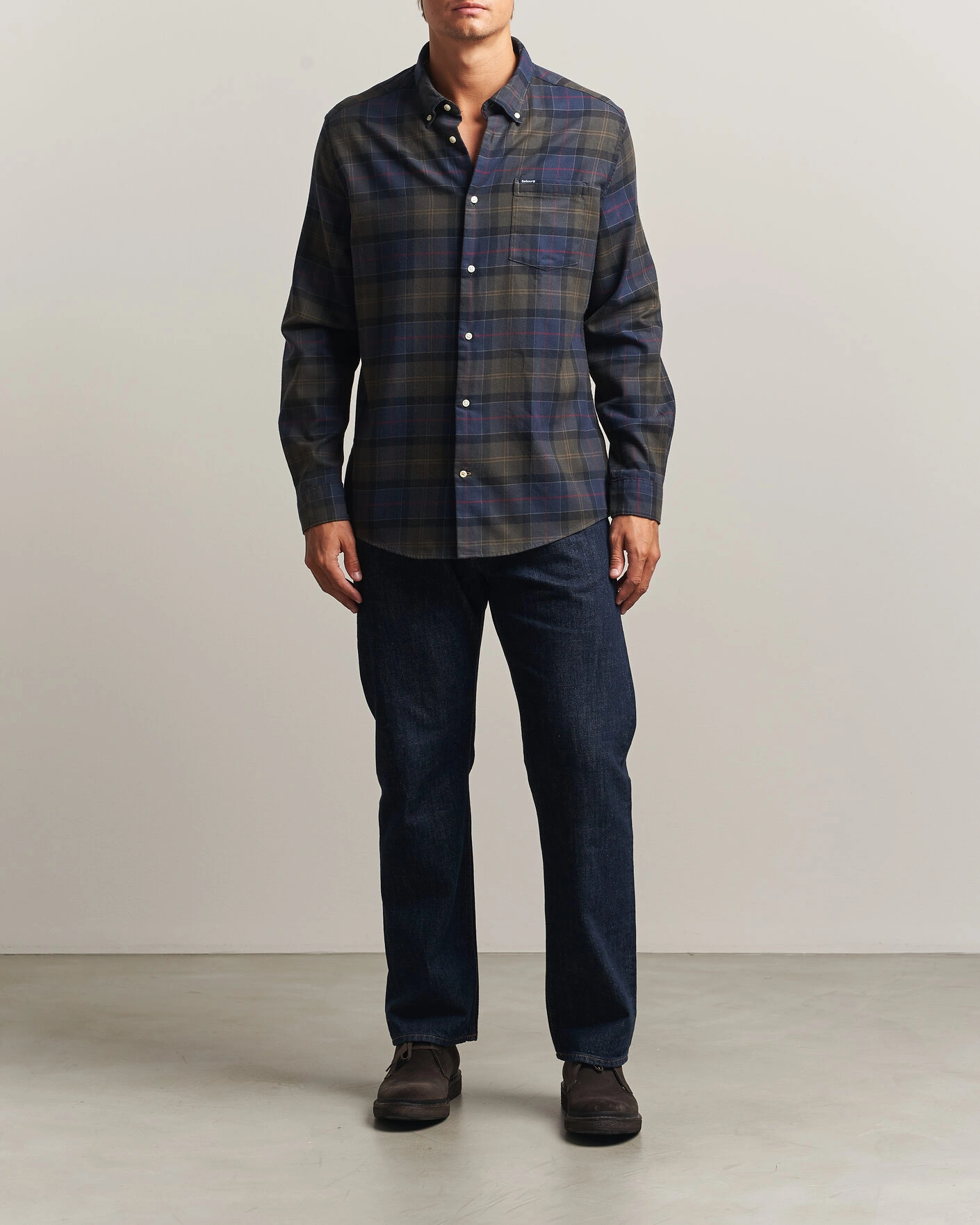 Herr | Skjortor | Barbour Lifestyle | Flannel Check Shirt Shadow Classic