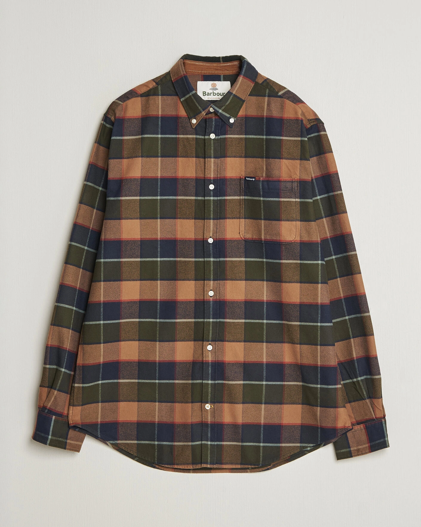 Herr | Skjortor | Barbour Lifestyle | Valey Flannel Check Shirt Olive