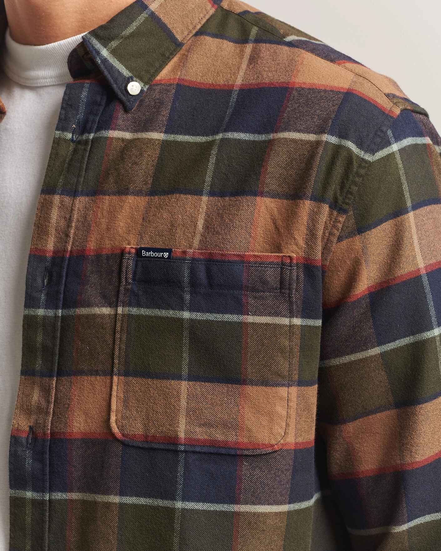 Herr | Skjortor | Barbour Lifestyle | Valey Flannel Check Shirt Olive