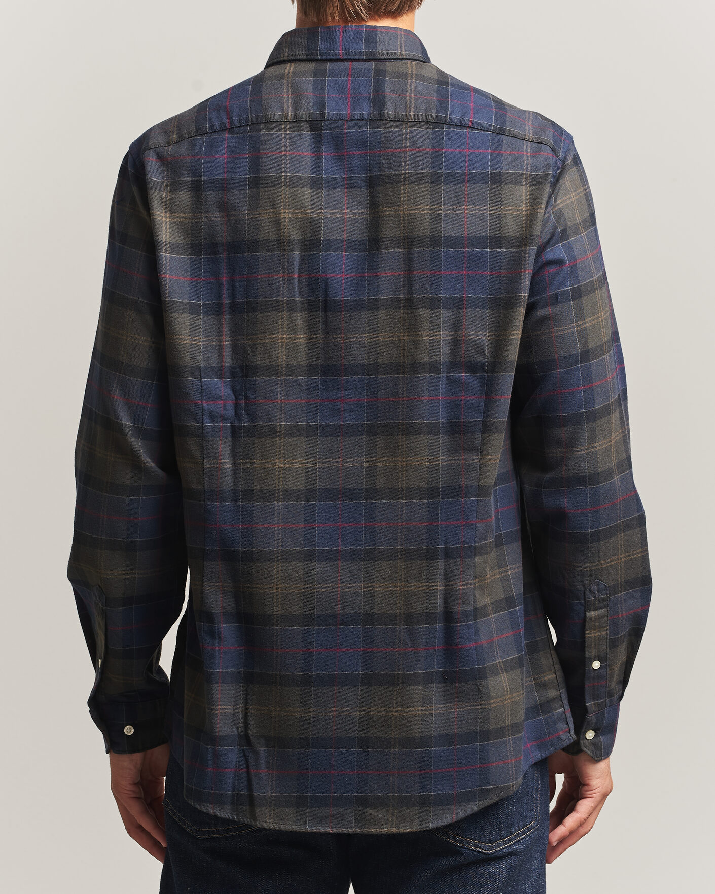 Herr | Skjortor | Barbour Lifestyle | Finkle Gingham Flannel Shirt Navy