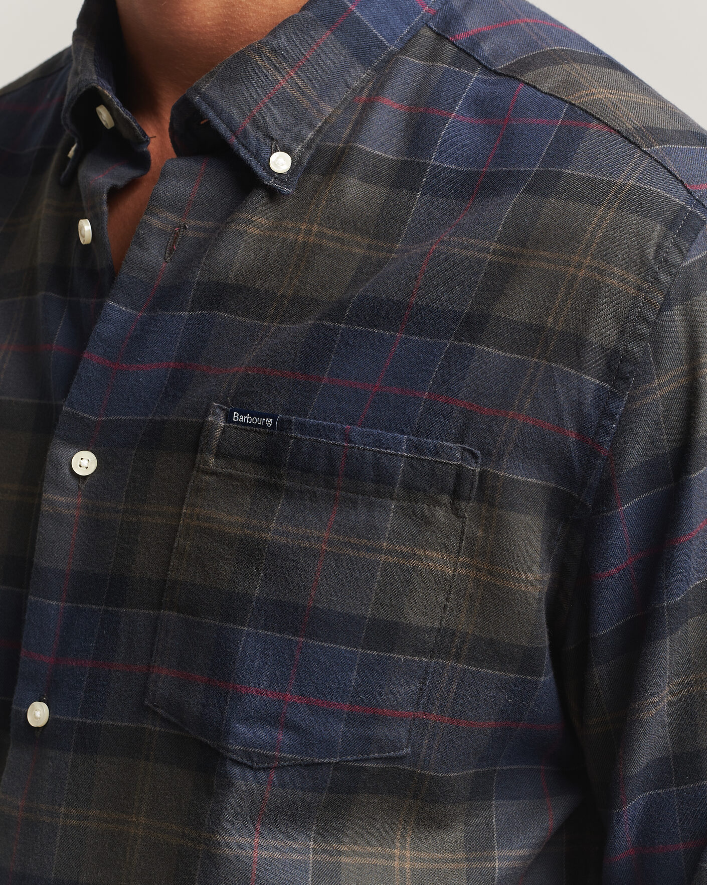 Herr | Skjortor | Barbour Lifestyle | Finkle Gingham Flannel Shirt Navy