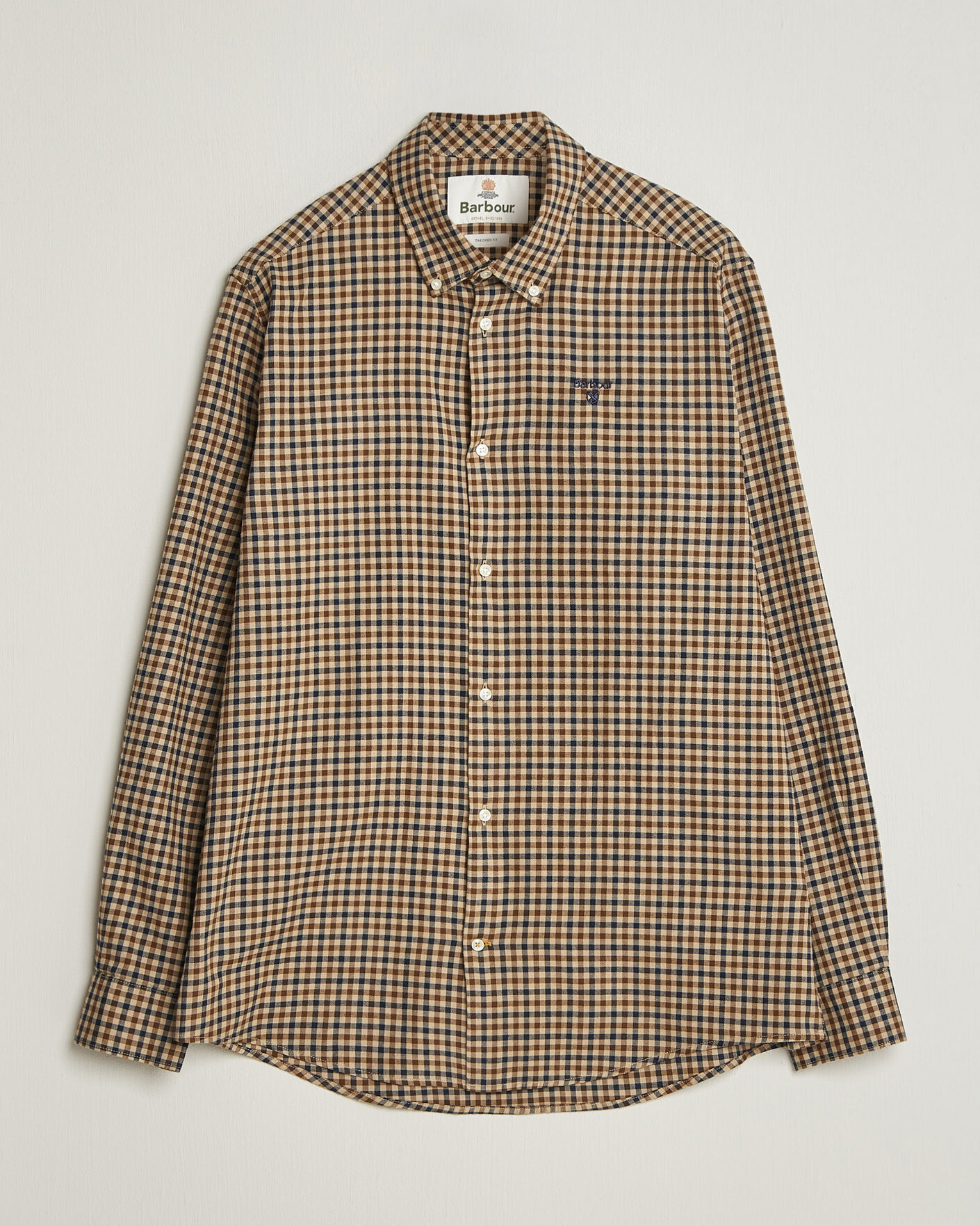 Herr | Skjortor | Barbour Lifestyle | Finkle Gingham Flannel Shirt Dark Sand
