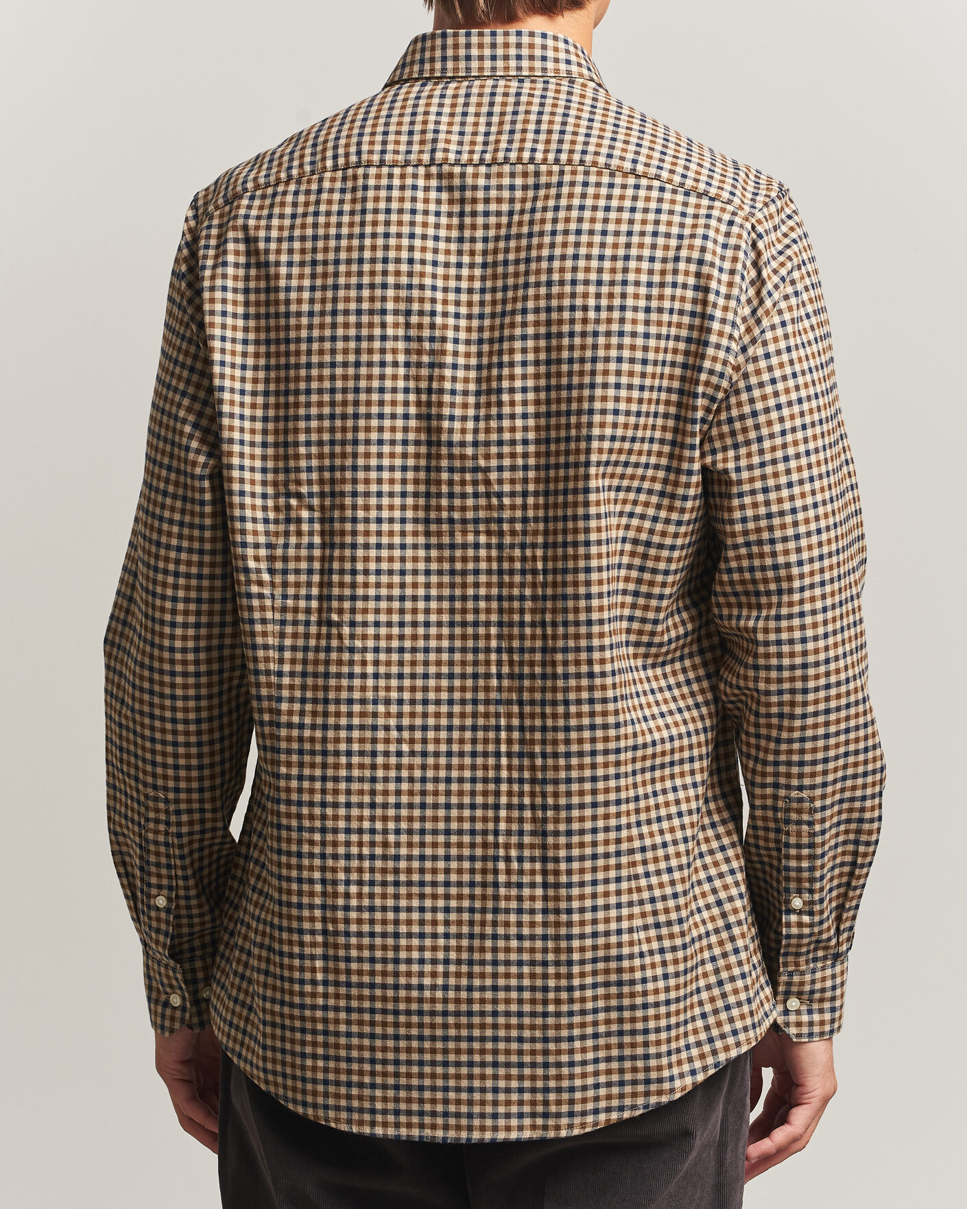 Herr | Skjortor | Barbour Lifestyle | Finkle Gingham Flannel Shirt Dark Sand