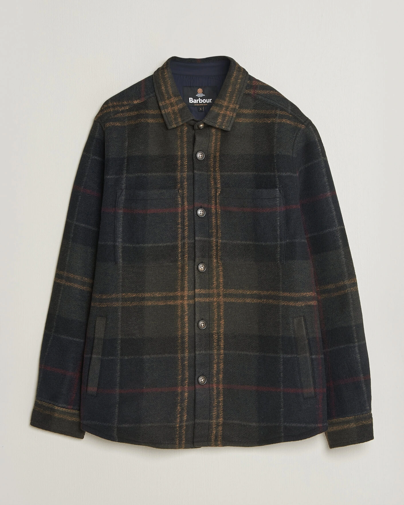 Herr | Skjortor | Barbour Lifestyle | Woodlane Brushed Check Overshirt Shadow Classic