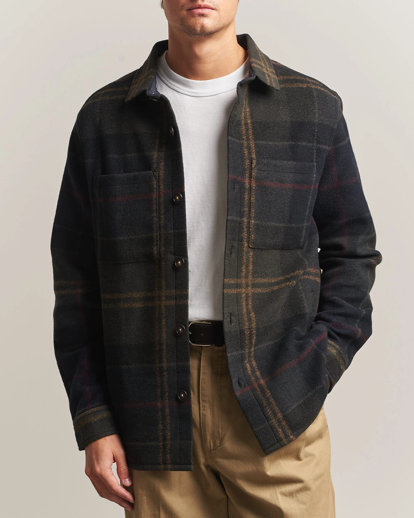 Herr | Skjortor | Barbour Lifestyle | Woodlane Brushed Check Overshirt Shadow Classic