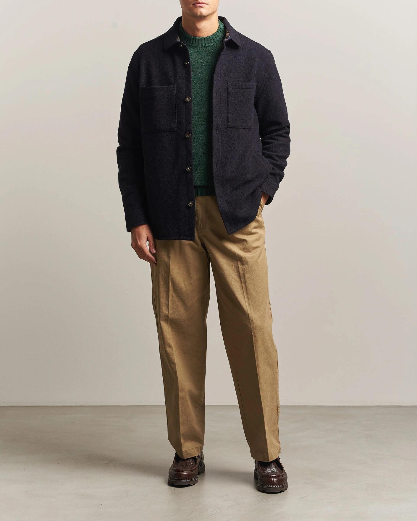 Herr | Skjortor | Barbour Lifestyle | Marltown Tailored Wool Blend Overshirt Navy