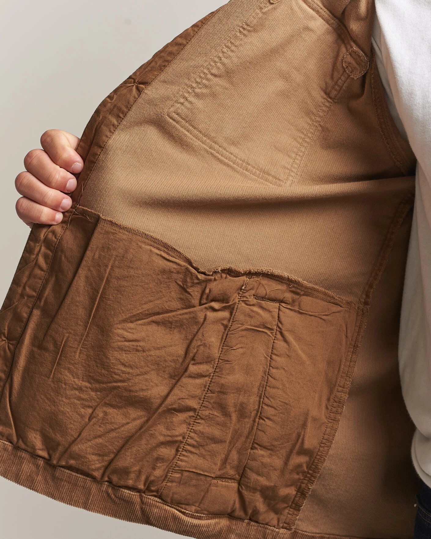 Herr | Skjortor | Barbour Lifestyle | Tartan Trimed Cord Overshirt Sandstone