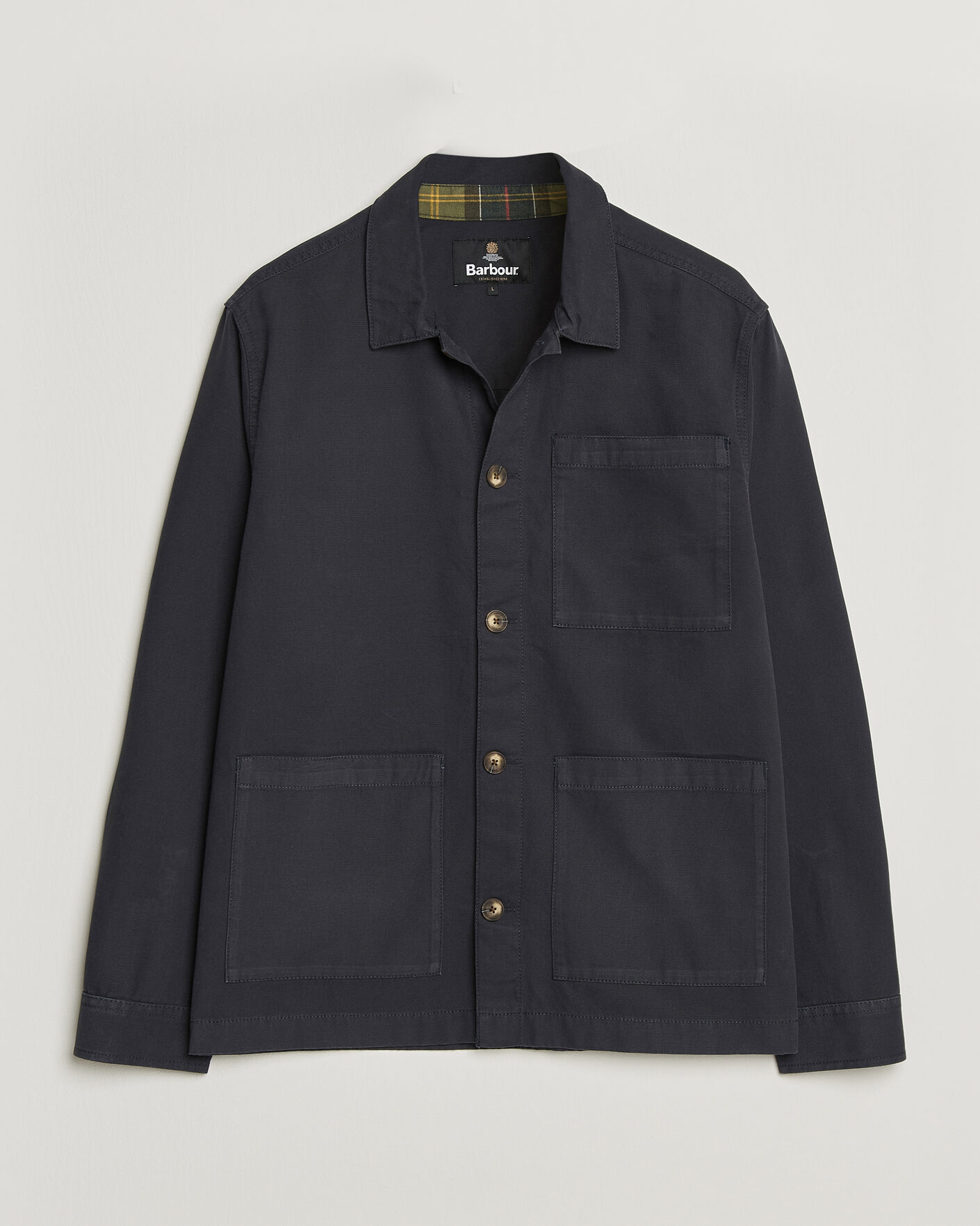 Herr | Skjortor | Barbour Lifestyle | Tartan trimed Washed Overshirt Dark Navy