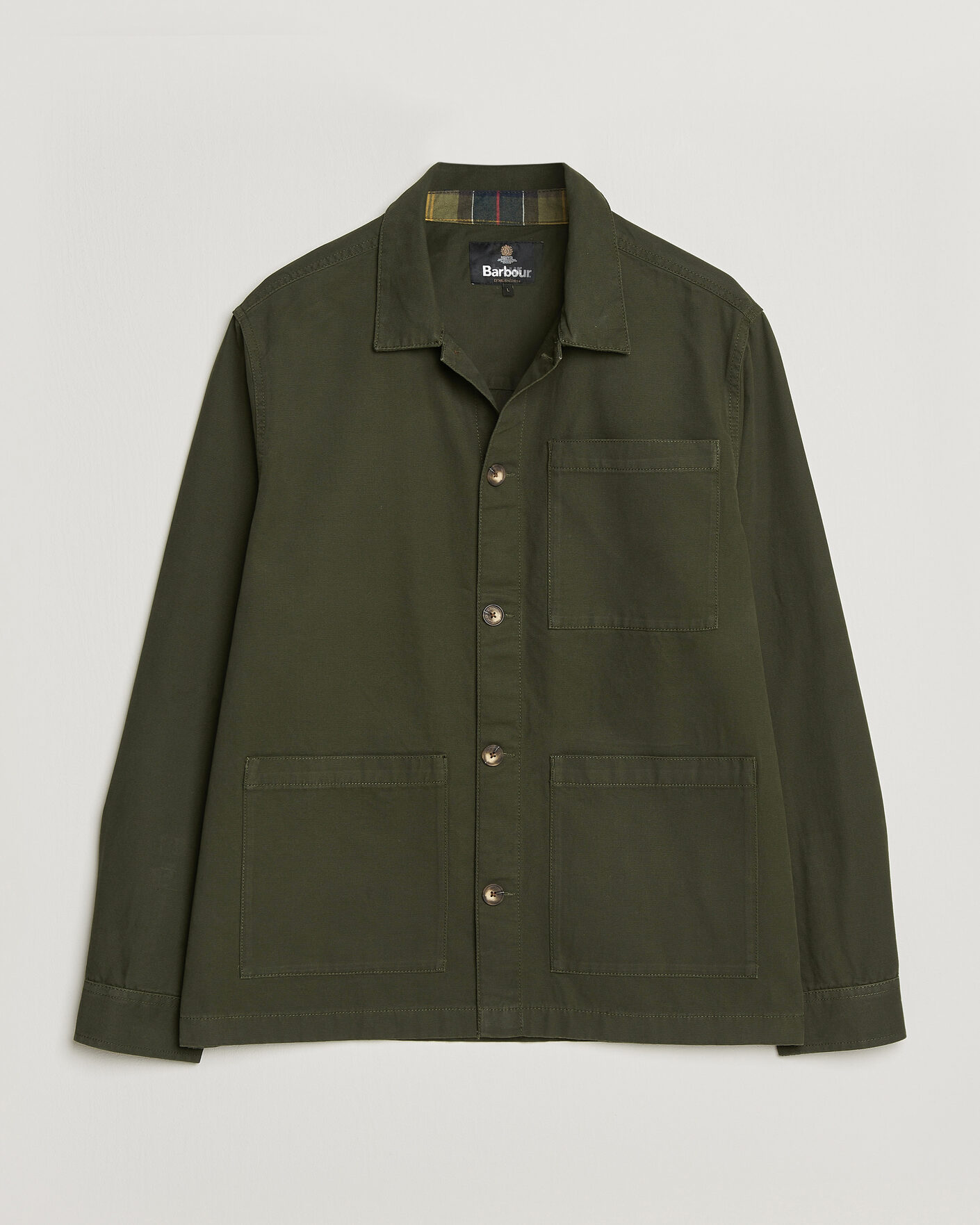 Herr | Skjortor | Barbour Lifestyle | Tartan trimed Washed Overshirt Sage