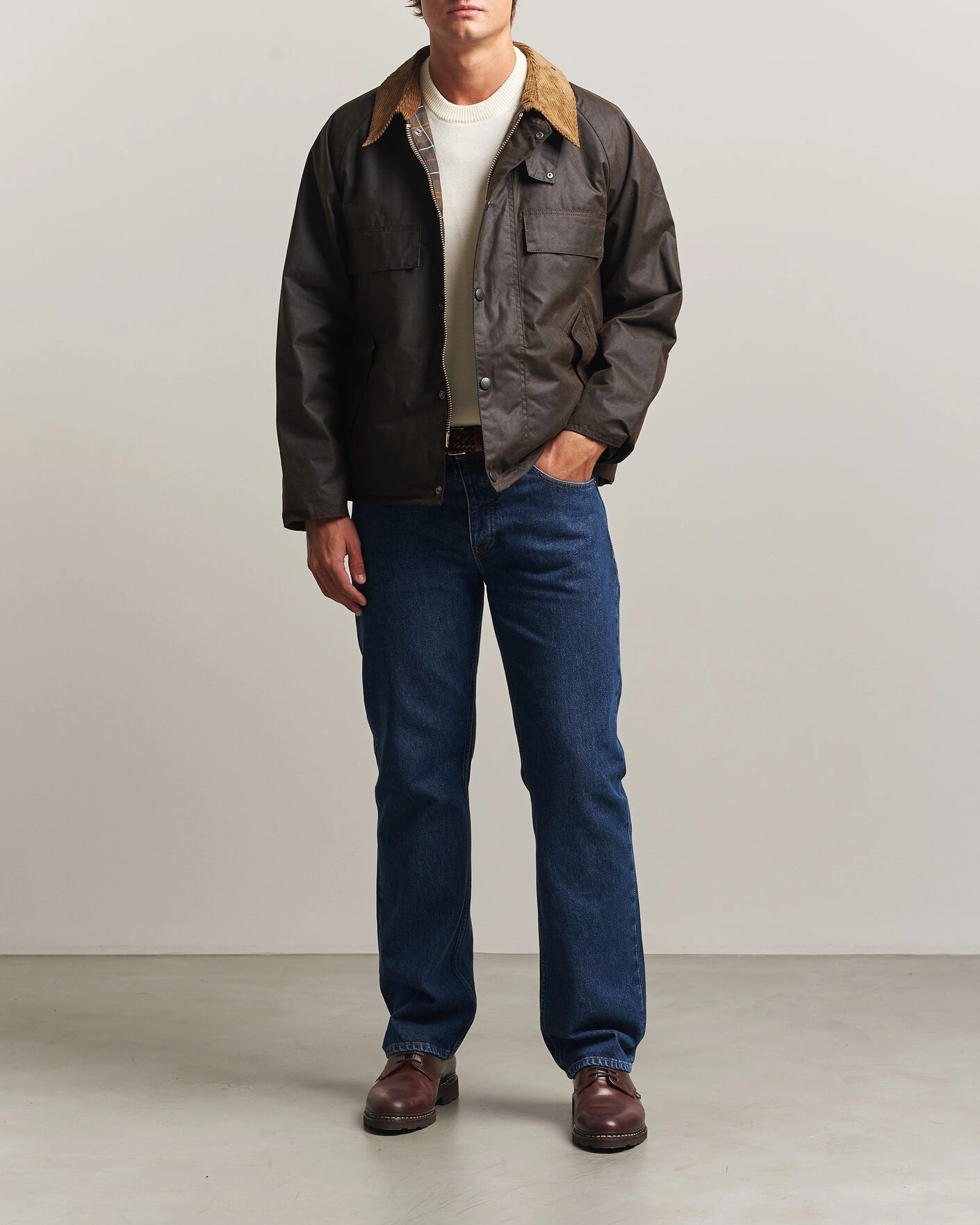 Herr | Jackor | Barbour Heritage | Four Pocket Transport Wax Jacket Dark Brown