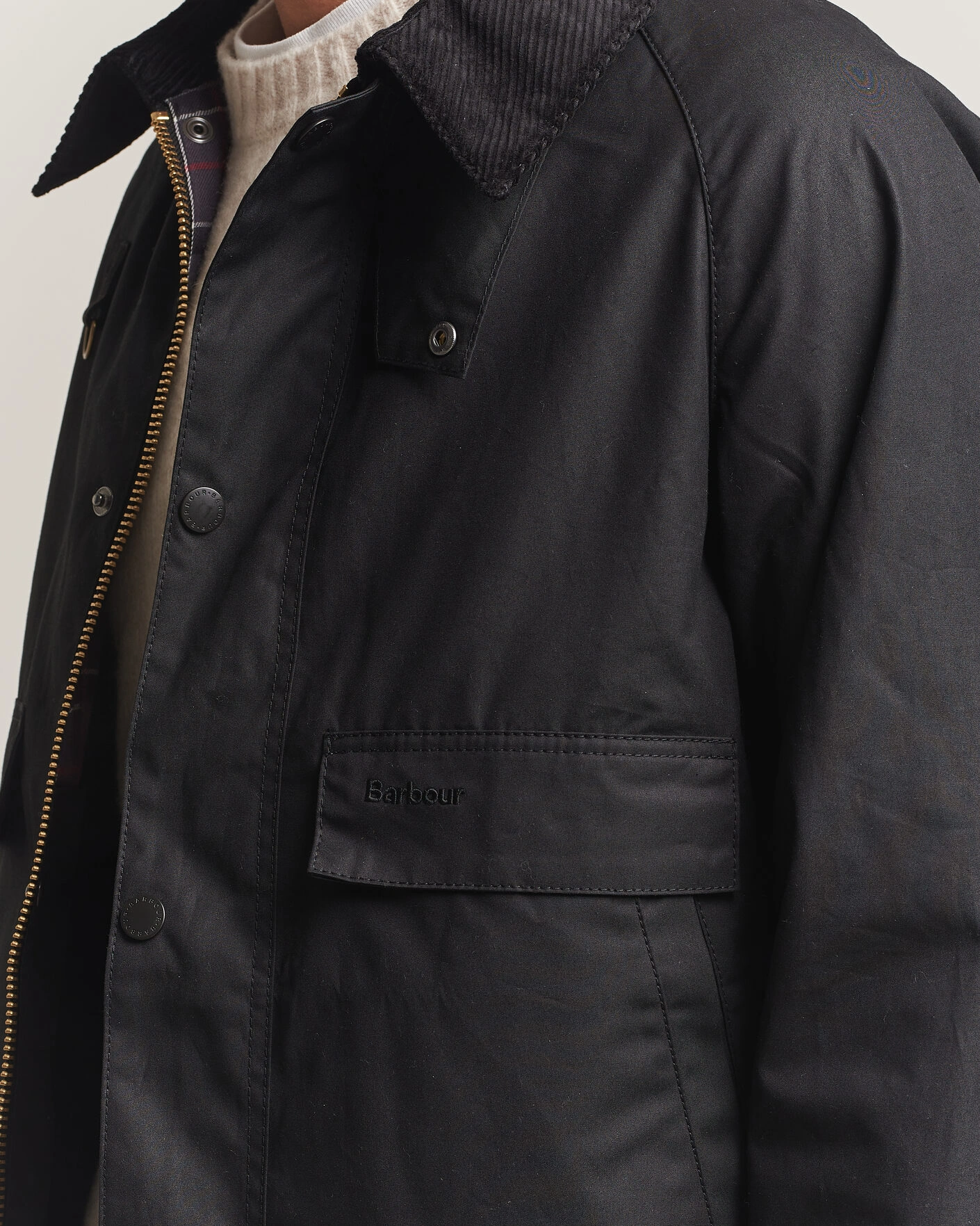 Herr | Jackor | Barbour Heritage | Long Spey Wax Jacket Black