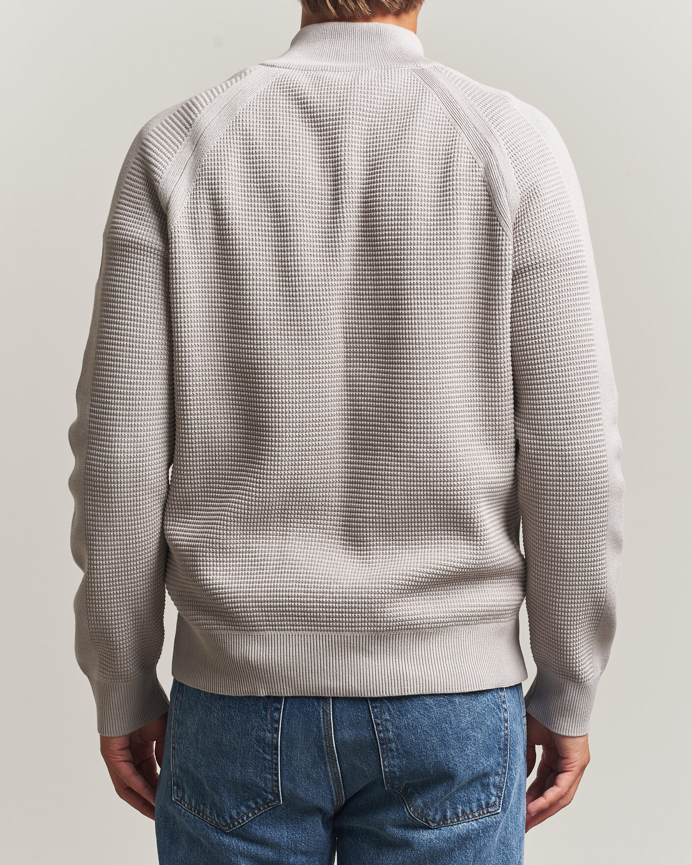 Herr | Tröjor | Belstaff | Bradwell Cotton Knitted Quarter Zip Concrete