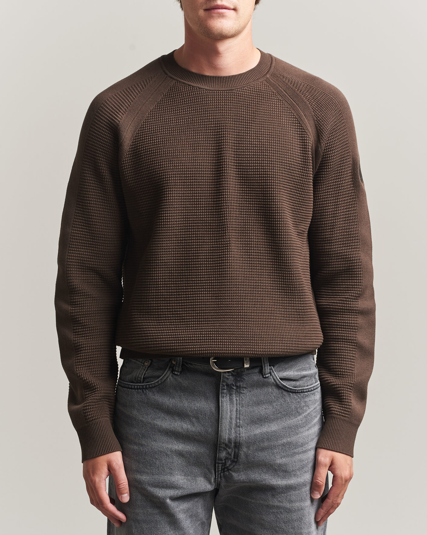 Herr | Tröjor | Belstaff | Bradwell Cotton Knitted Crew Neck Army Olive
