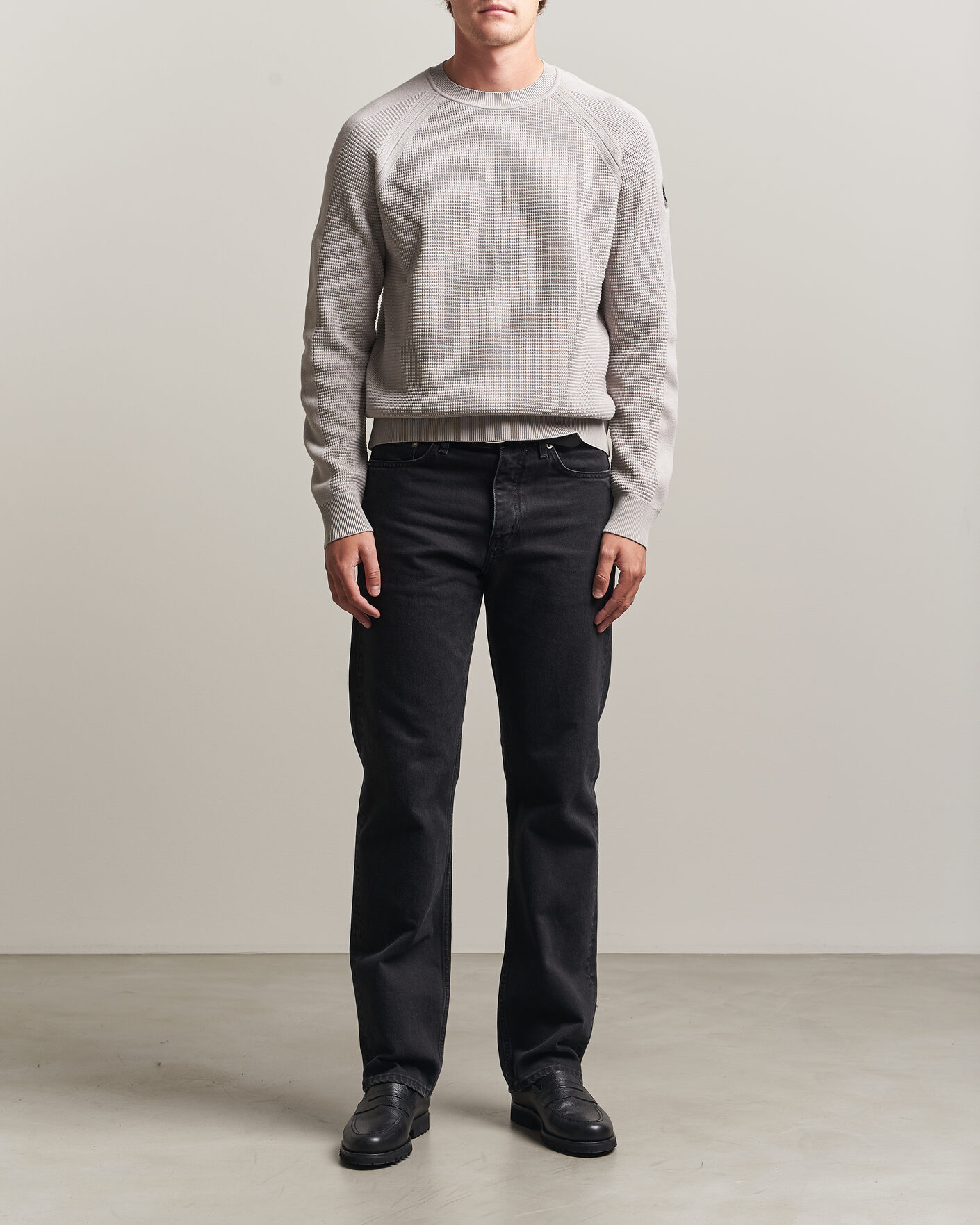 Herr | Tröjor | Belstaff | Bradwell Cotton Knitted Crew Neck Concrete