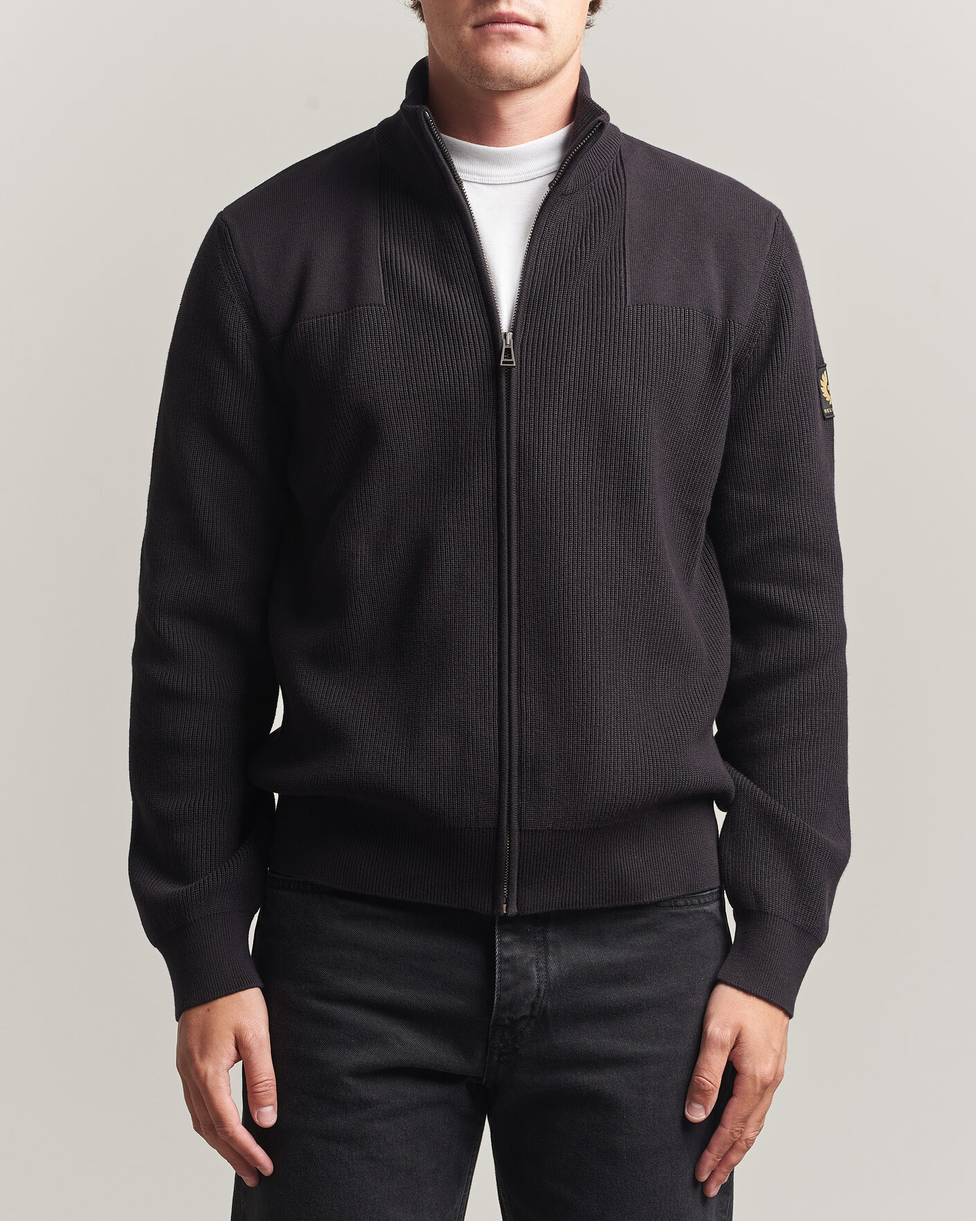 Herr | Tröjor | Belstaff | Commander Knitted Full Zip Black