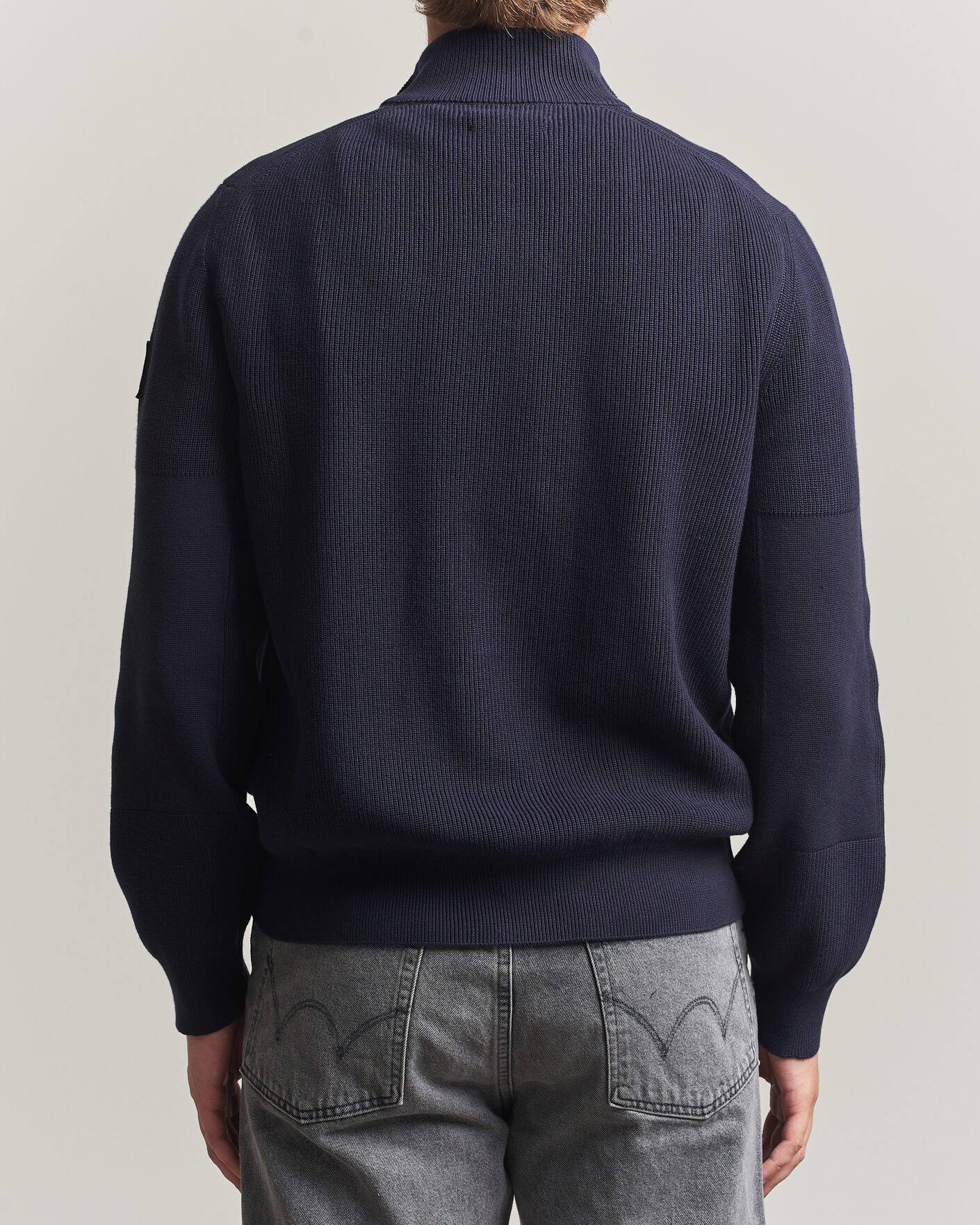 Herr | Tröjor | Belstaff | Commander Knitted Full Zip Dark Ink