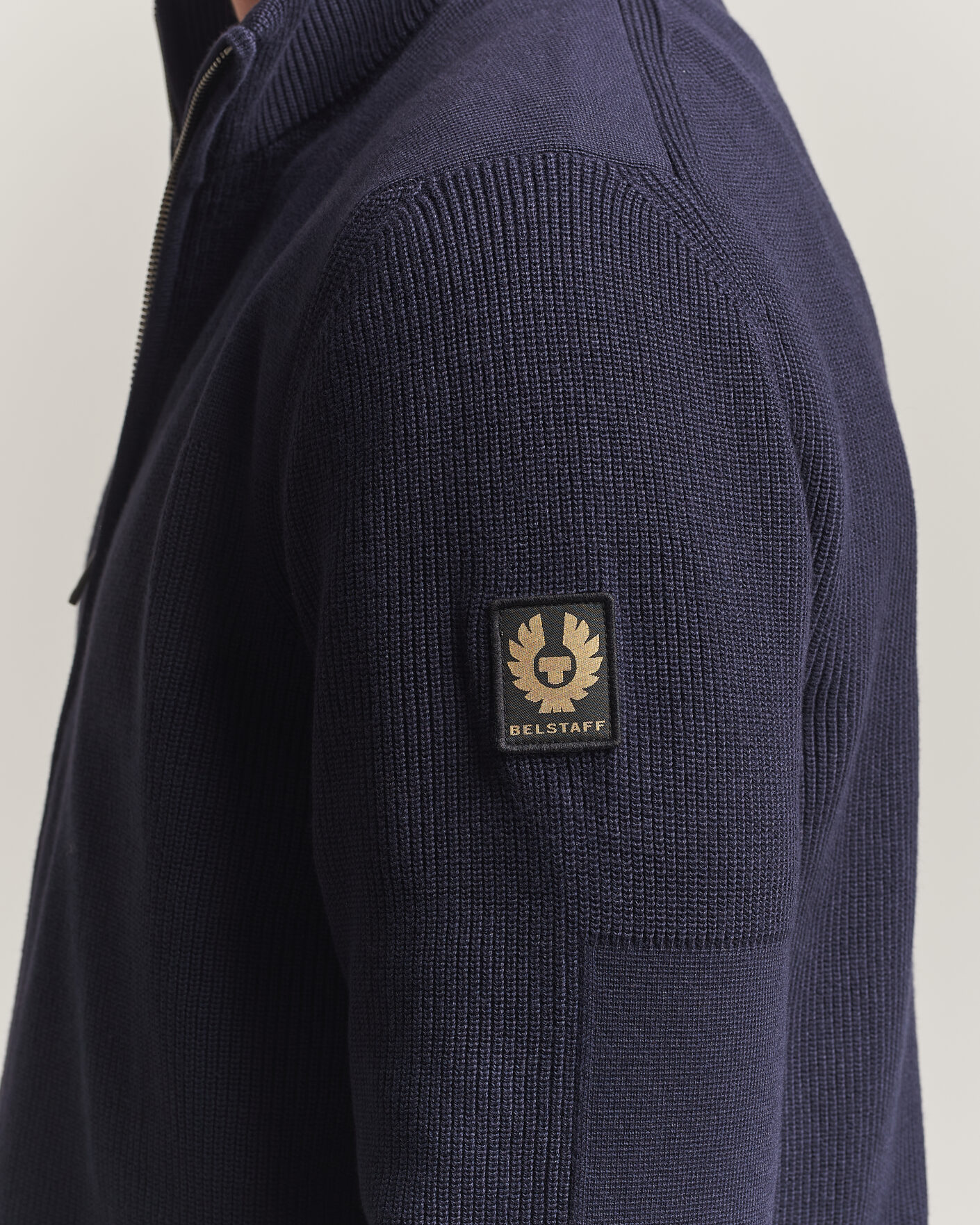 Herr | Tröjor | Belstaff | Commander Knitted Full Zip Dark Ink