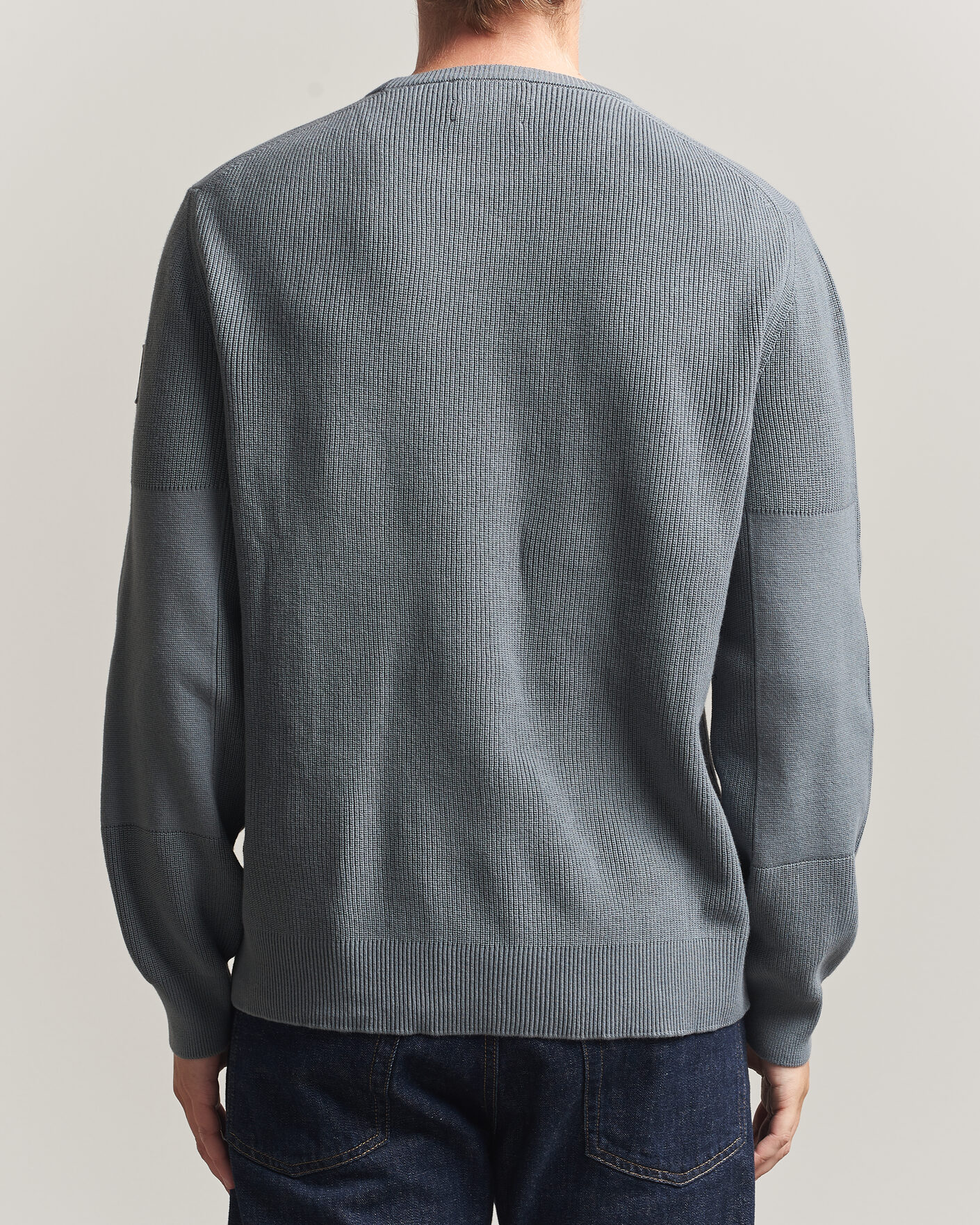 Herr | Tröjor | Belstaff | Commander Knitted Crew Neck Atlantic Grey
