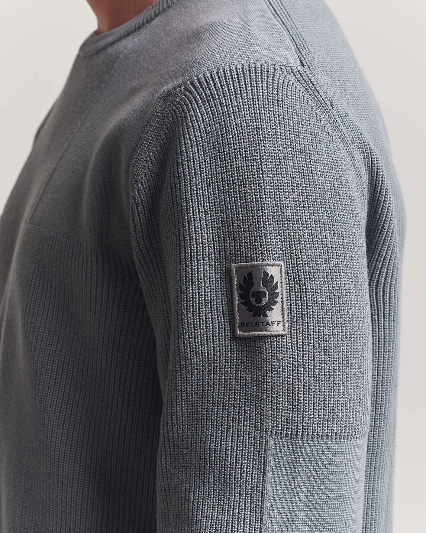 Herr | Tröjor | Belstaff | Commander Knitted Crew Neck Atlantic Grey