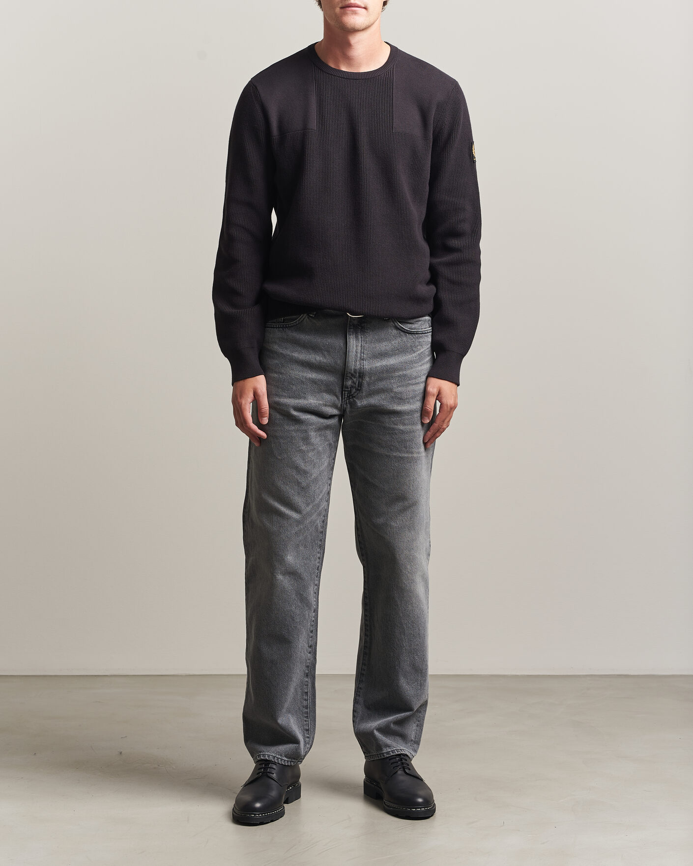 Herr | Tröjor | Belstaff | Commander Knitted Crew Neck Black