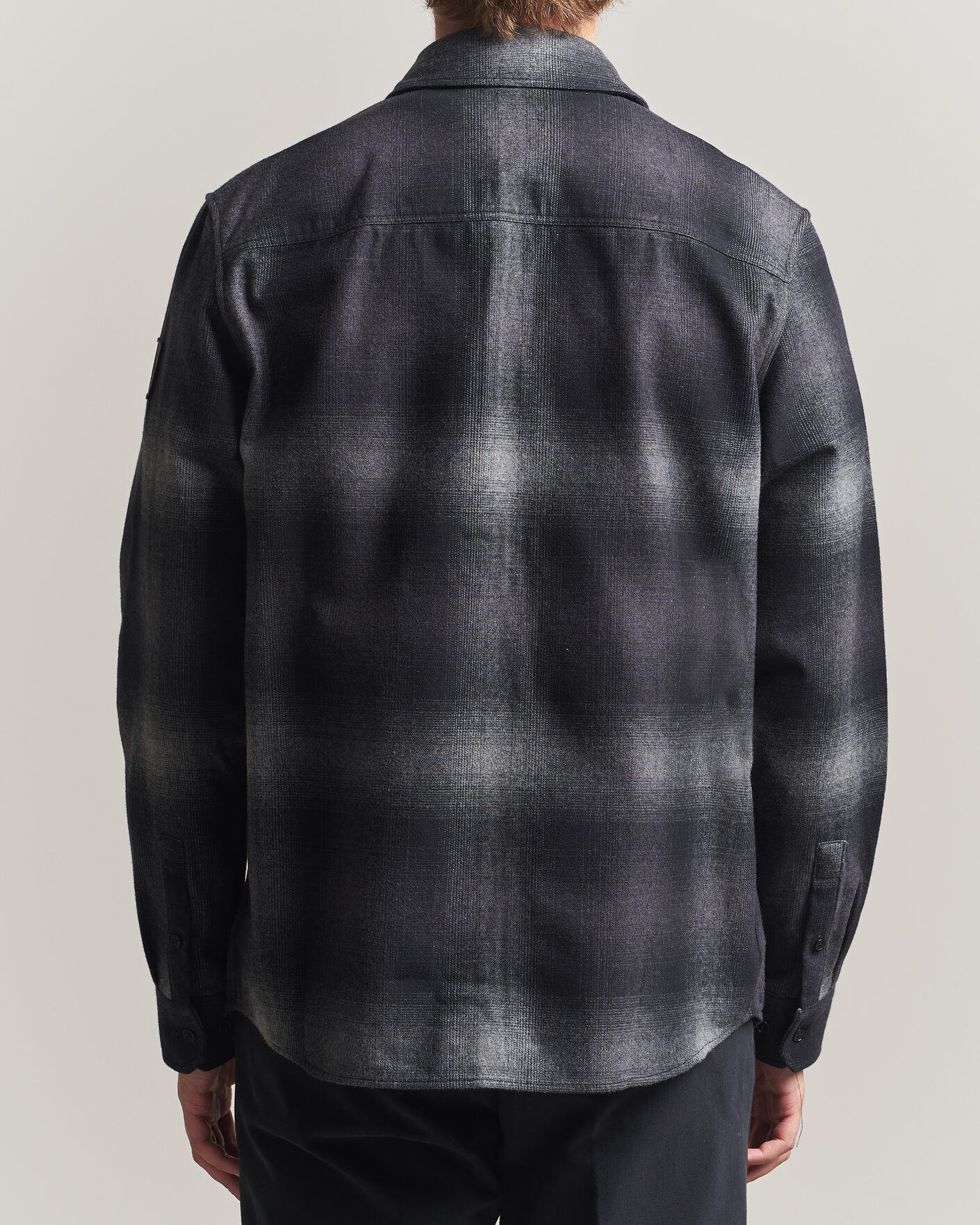 Herr | Skjortor | Belstaff | Outpost Cotton Flannel Checked Overshirt Black
