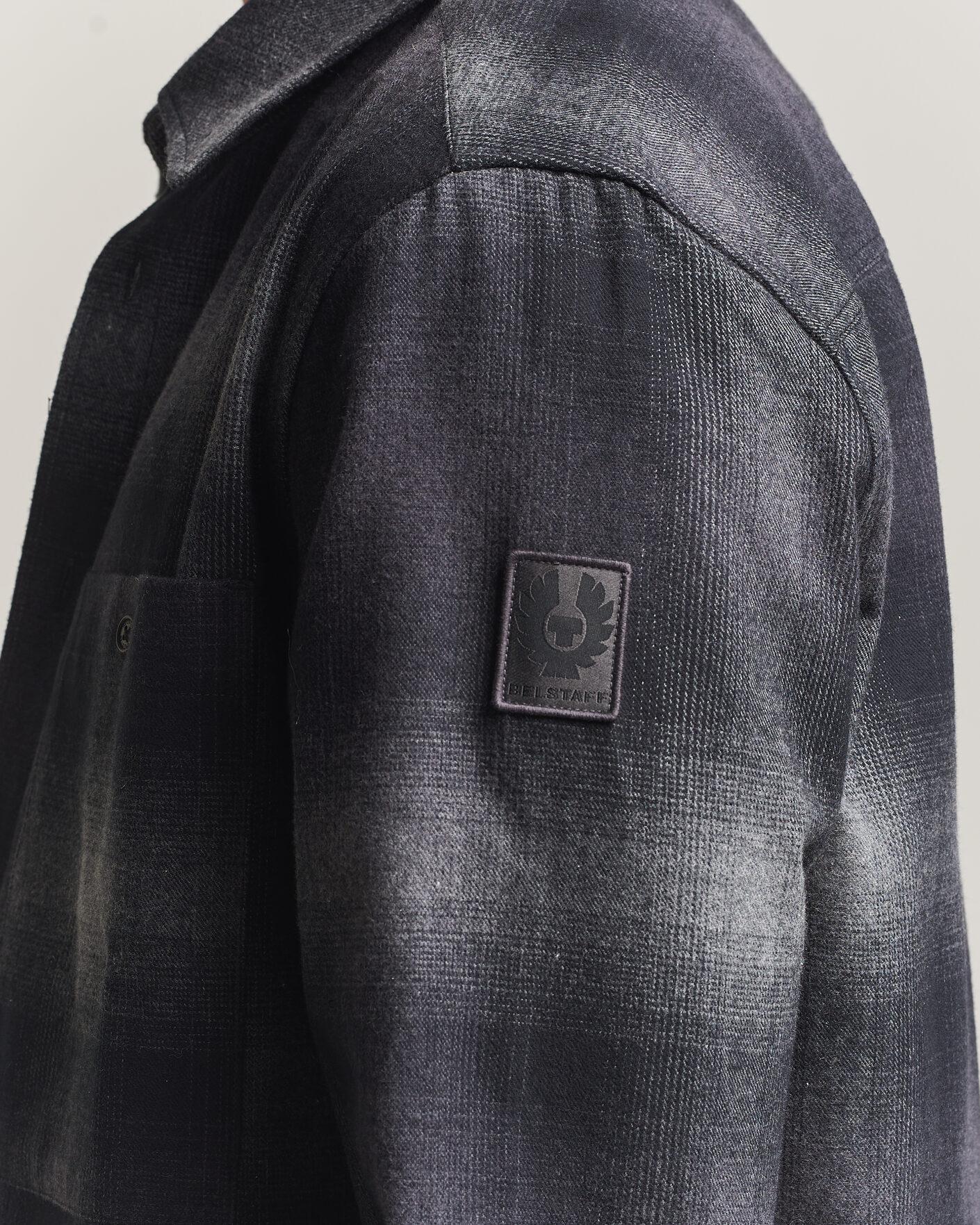 Herr | Skjortor | Belstaff | Outpost Cotton Flannel Checked Overshirt Black
