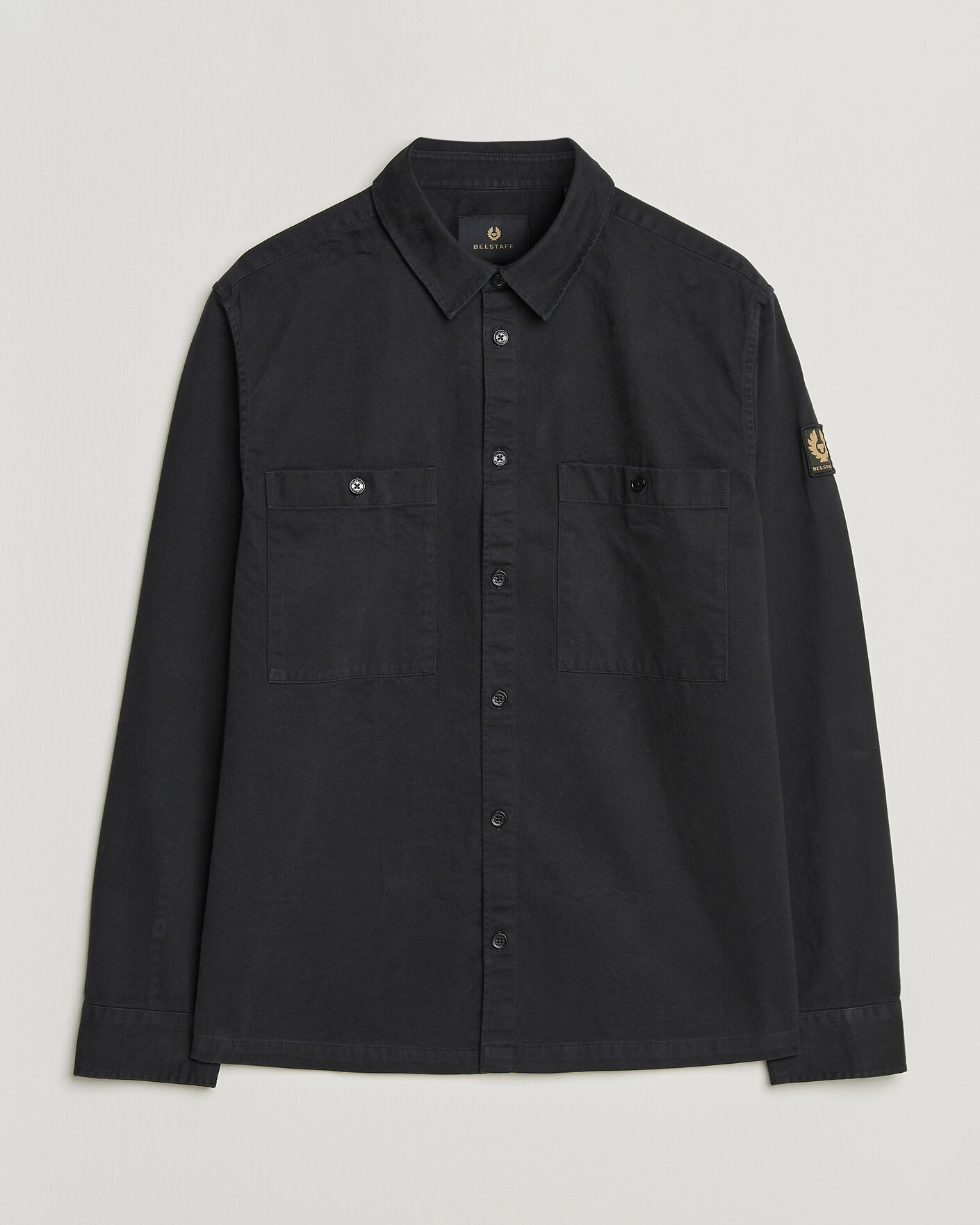 Herr | Skjortor | Belstaff | Outpost Cotton Herringbone Overshirt Black