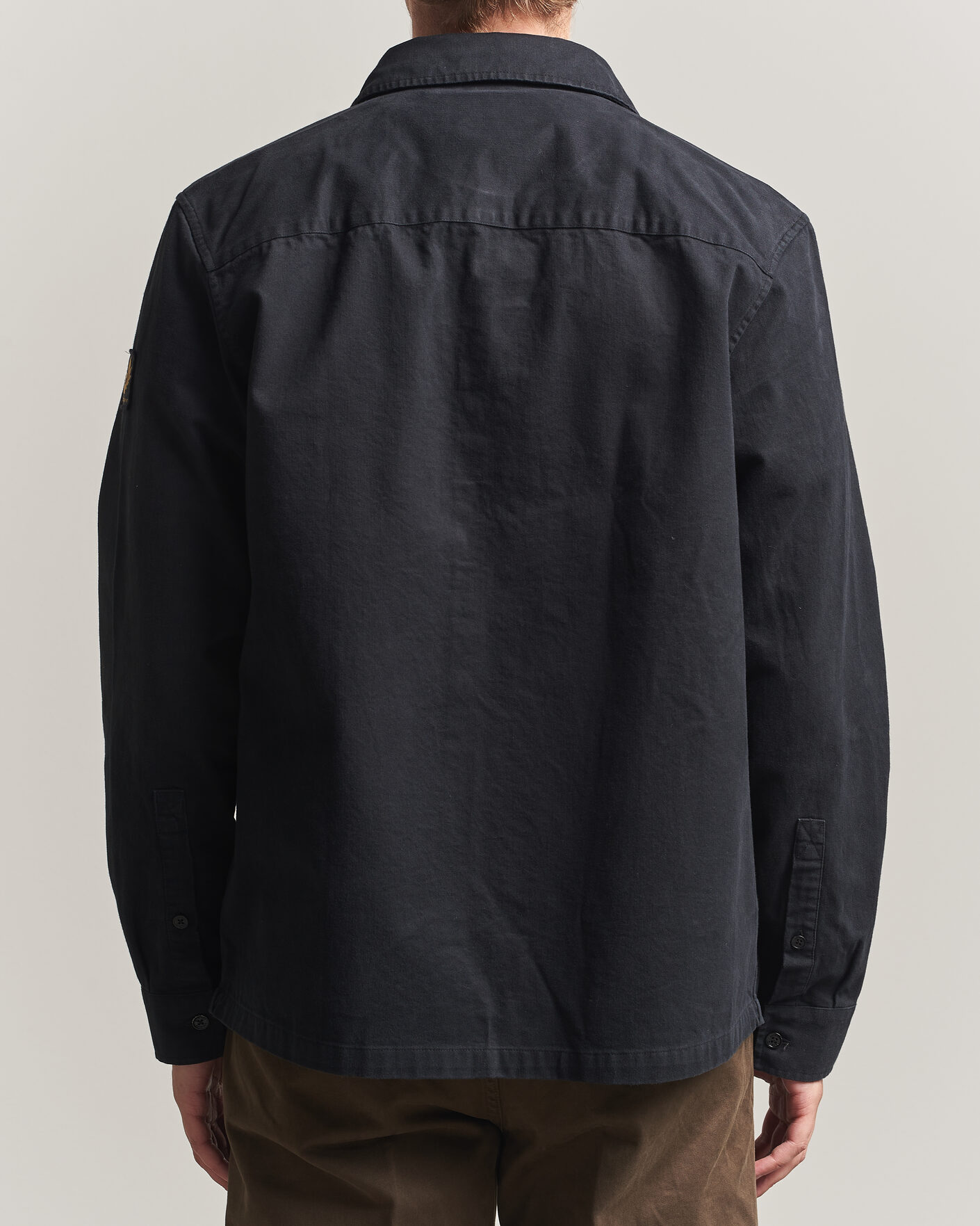 Herr | Skjortor | Belstaff | Outpost Cotton Herringbone Overshirt Black