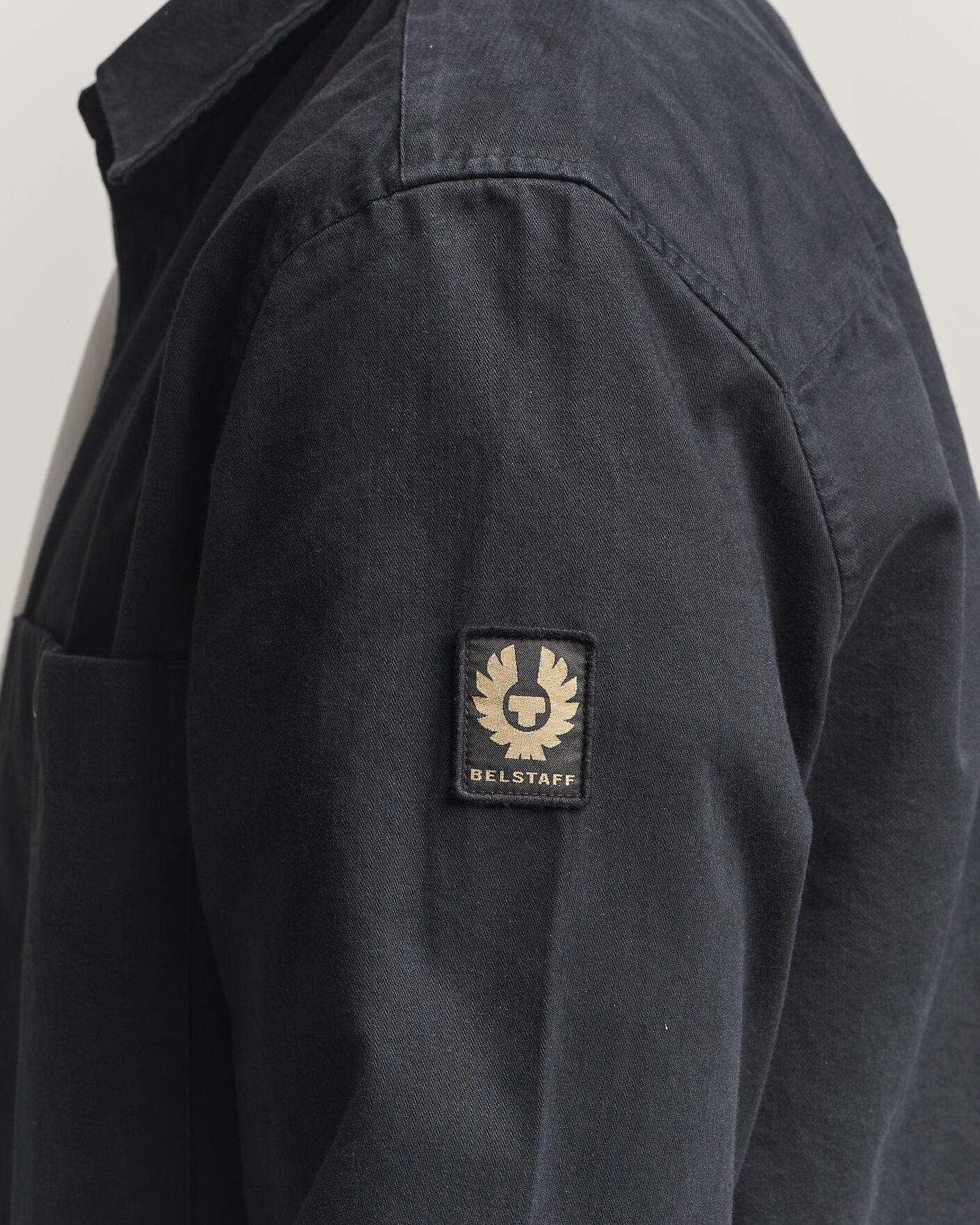 Herr | Skjortor | Belstaff | Outpost Cotton Herringbone Overshirt Black