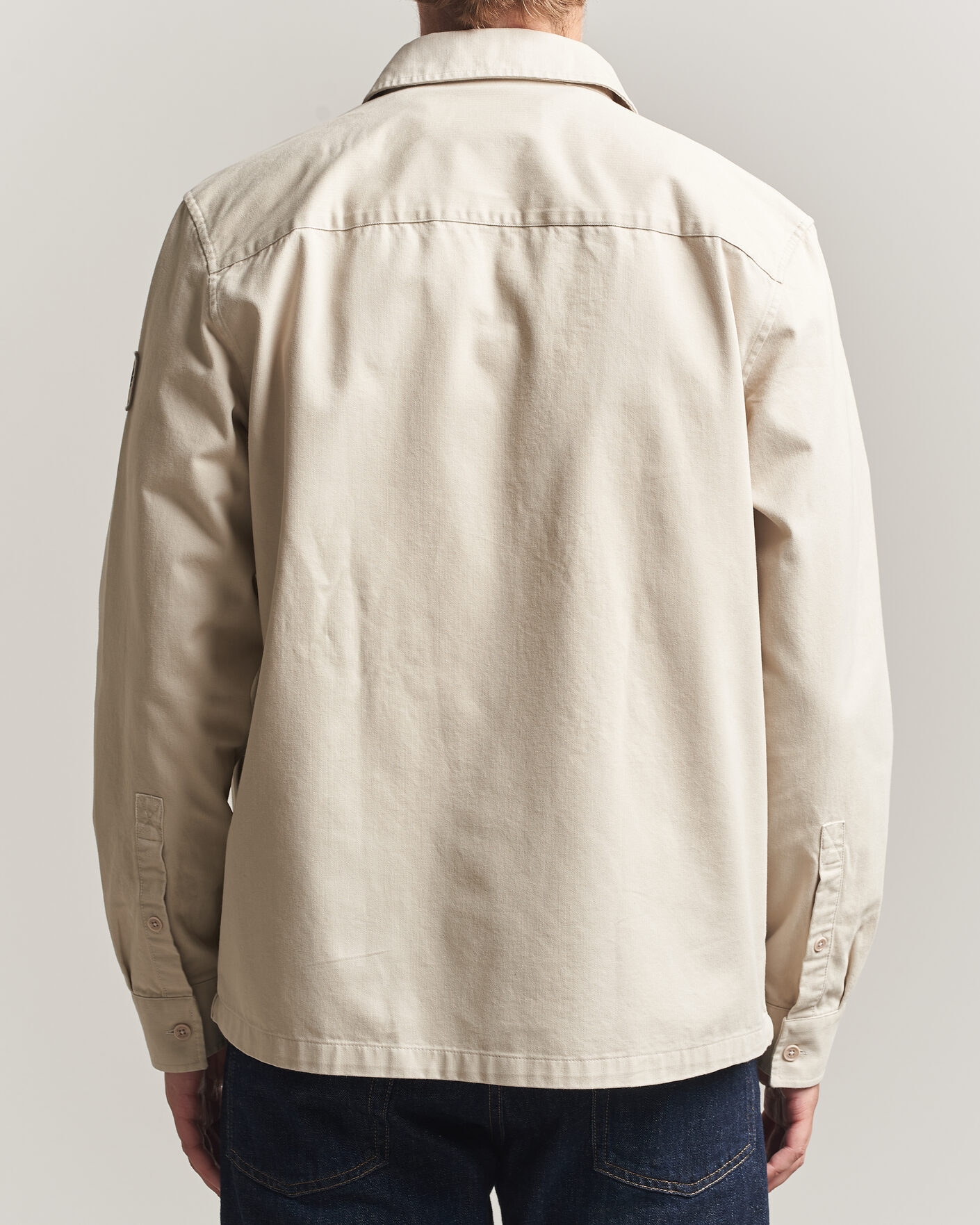 Herr | Skjortor | Belstaff | Outpost Cotton Herringbone Overshirt Pale Stone
