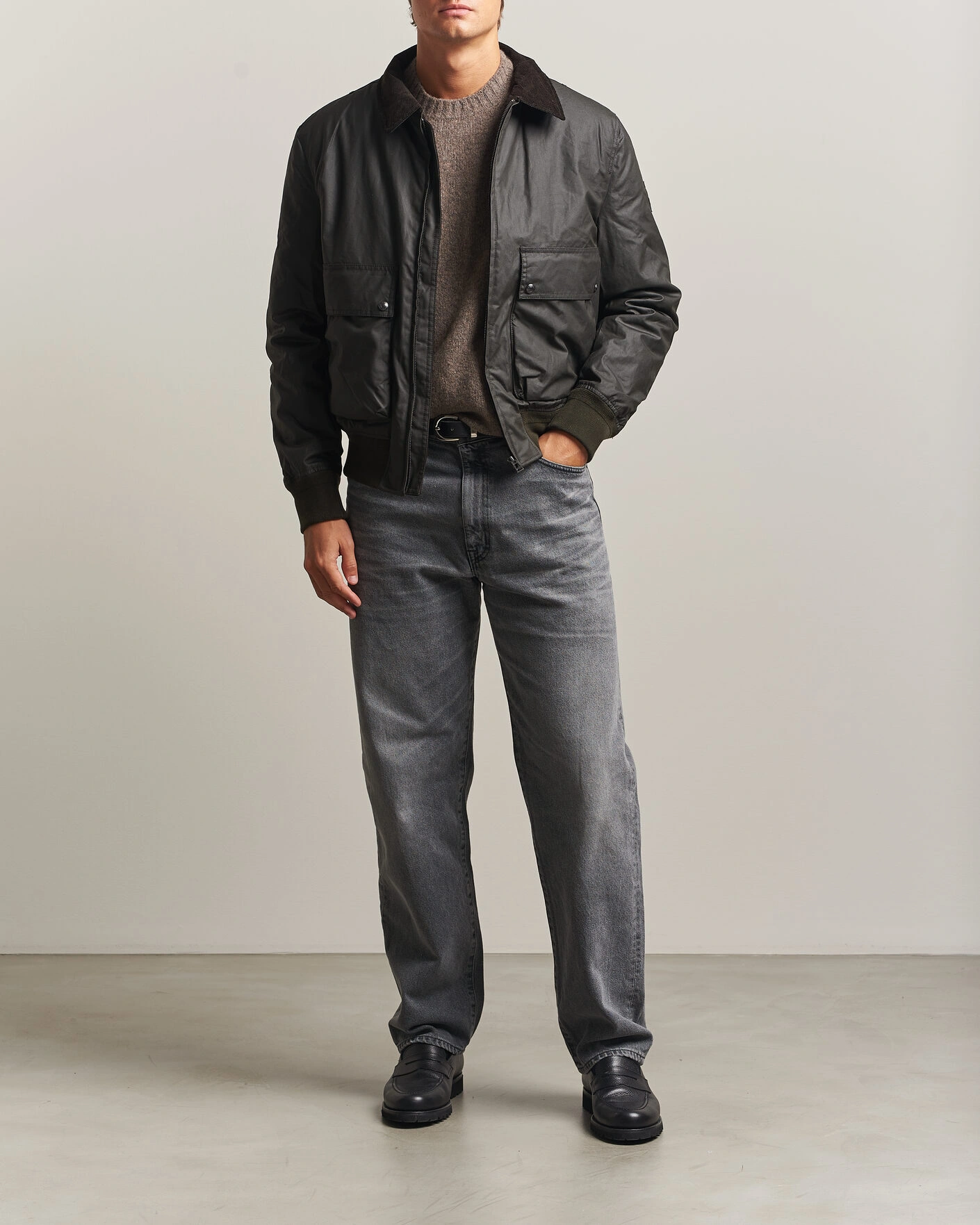 Herr | Jackor | Belstaff | Mount Wax Bomber Jacket Faded Olive