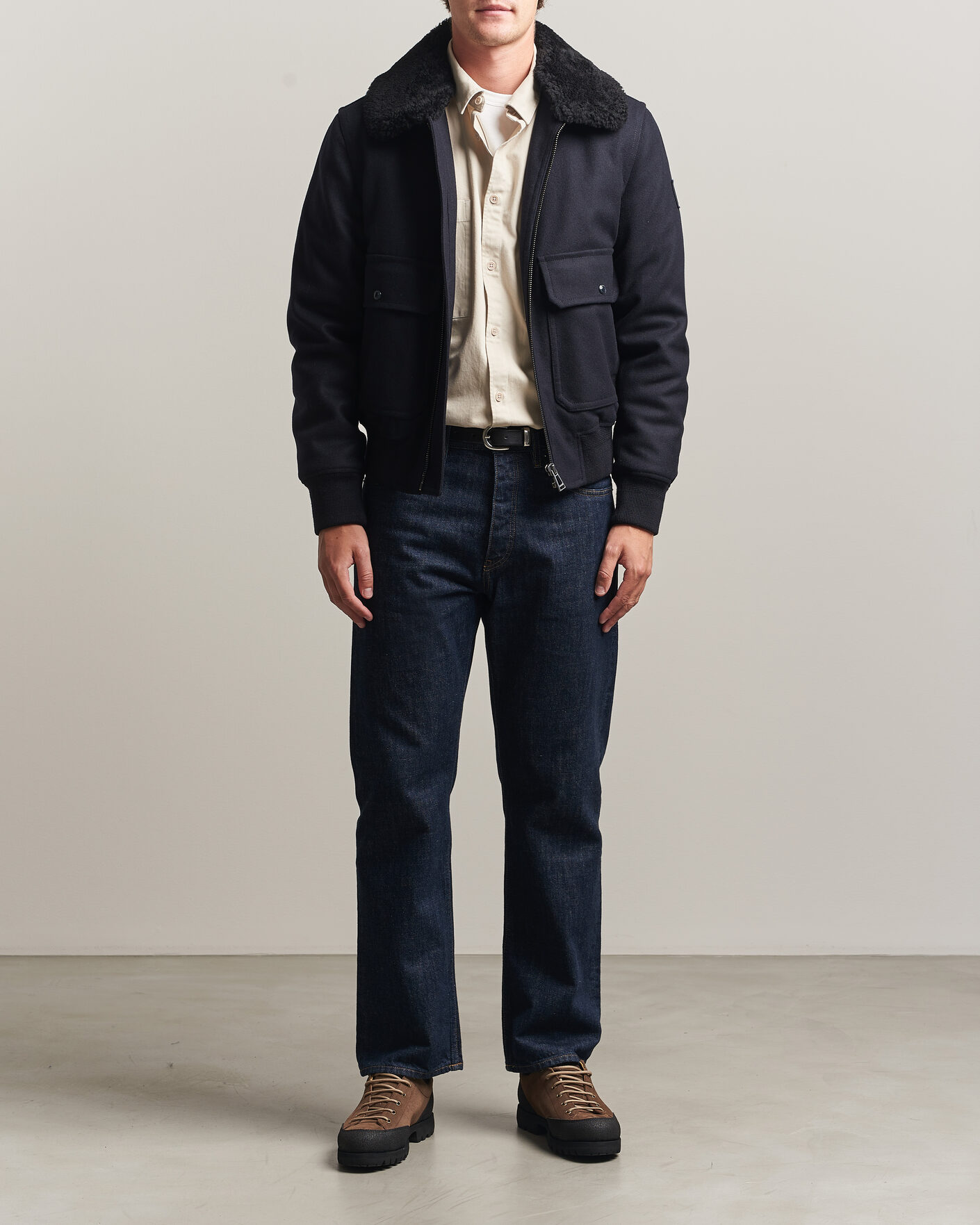 Herr | Jackor | Belstaff | Welder Wool Bomber Jacket Dark Ink