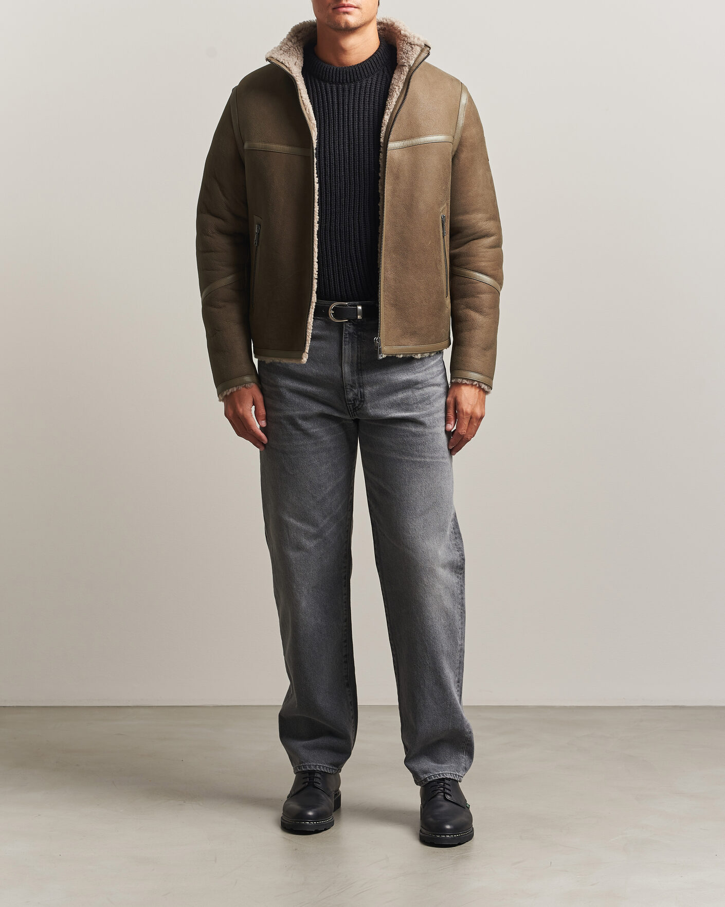 Herr | Jackor | Belstaff | Highland Shearling Jacket Dark Dusty Taupe