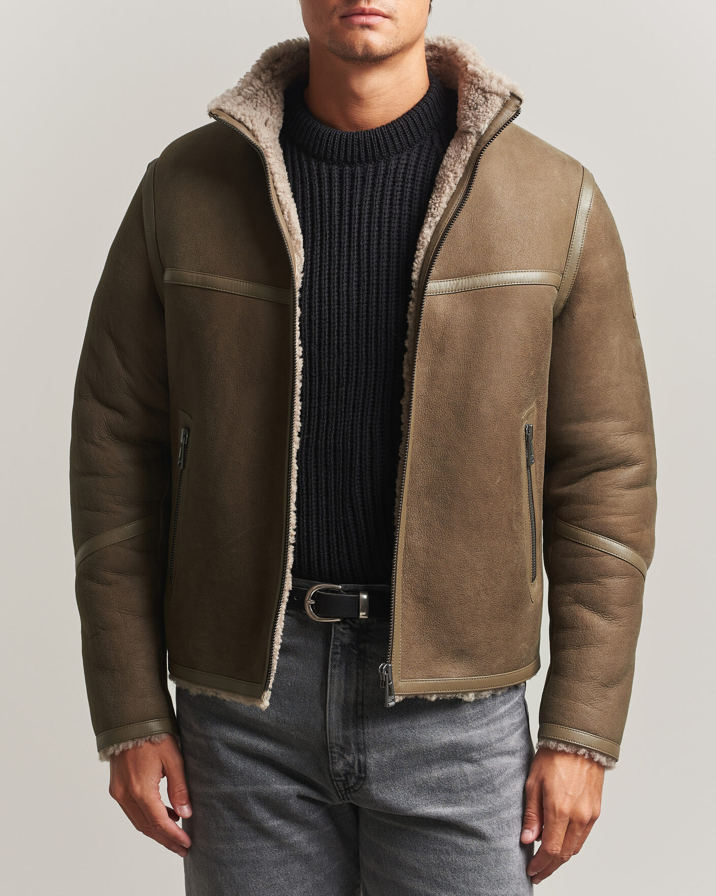 Herr | Jackor | Belstaff | Highland Shearling Jacket Dark Dusty Taupe