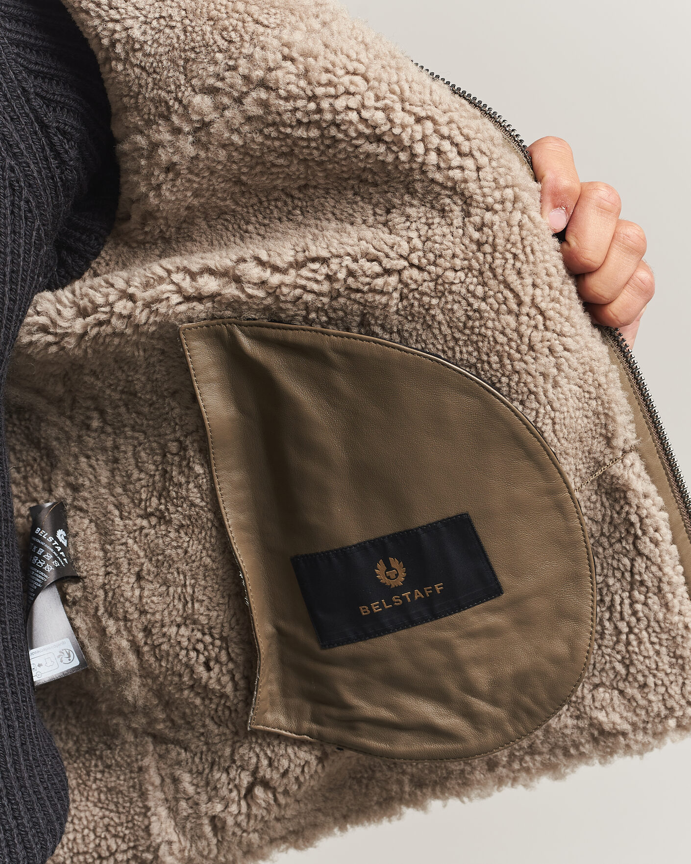 Herr | Jackor | Belstaff | Highland Shearling Jacket Dark Dusty Taupe