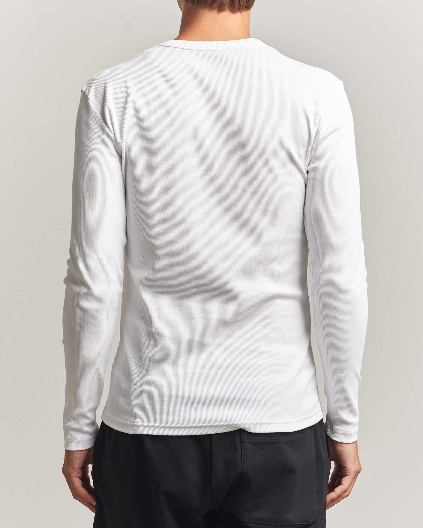Herr | T-Shirts | Bread & Boxers | Ribbed Long Sleeve T-Shirt White