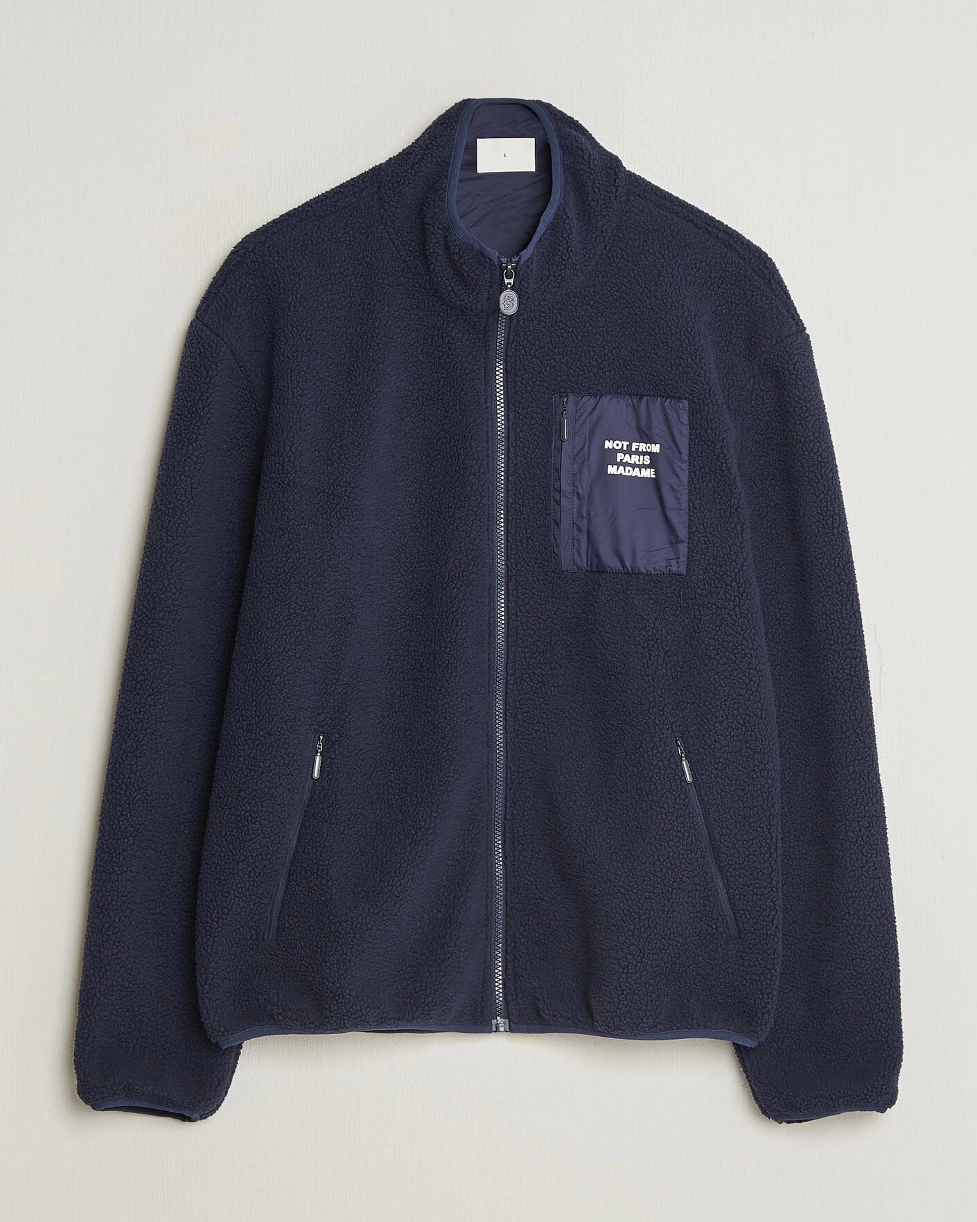 Herr | Tröjor | Drôle de Monsieur | Slogan Sherpa Jacket Navy