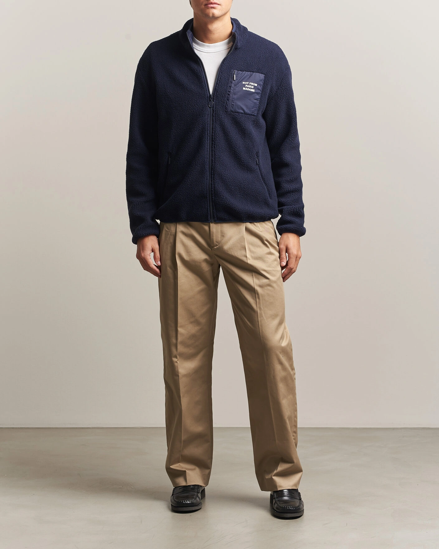 Herr | Tröjor | Drôle de Monsieur | Slogan Sherpa Jacket Navy