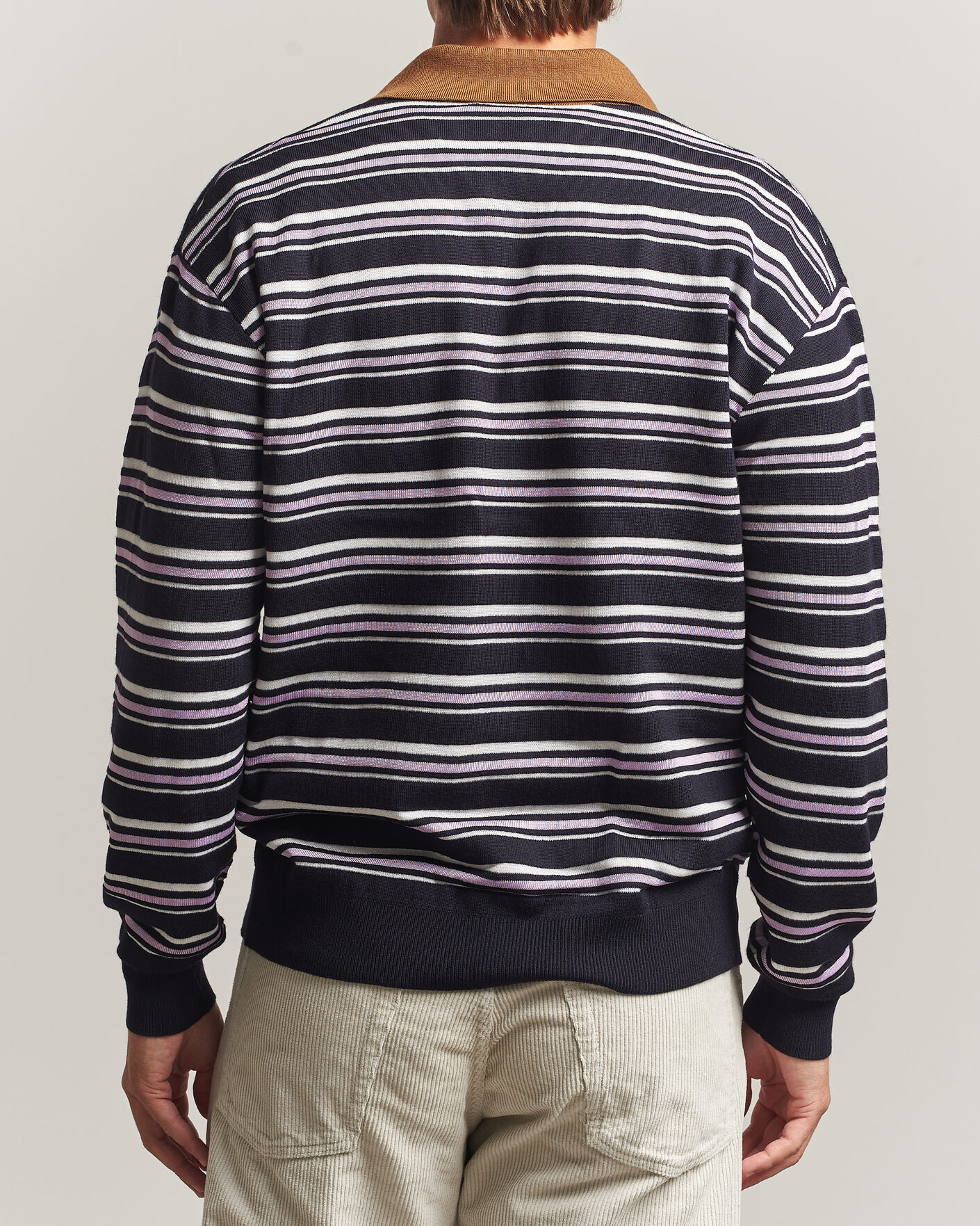 Herr | Tröjor | Drôle de Monsieur | Striped Knitted Rugger Navy Multi
