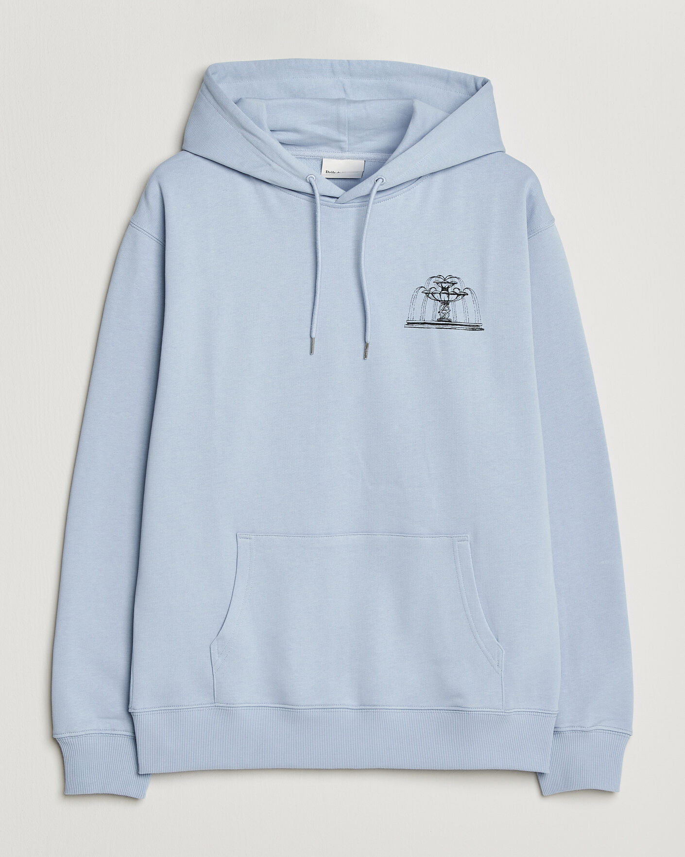 Herr | Tröjor | Drôle de Monsieur | Fountain Printed Hoodie Light Blue