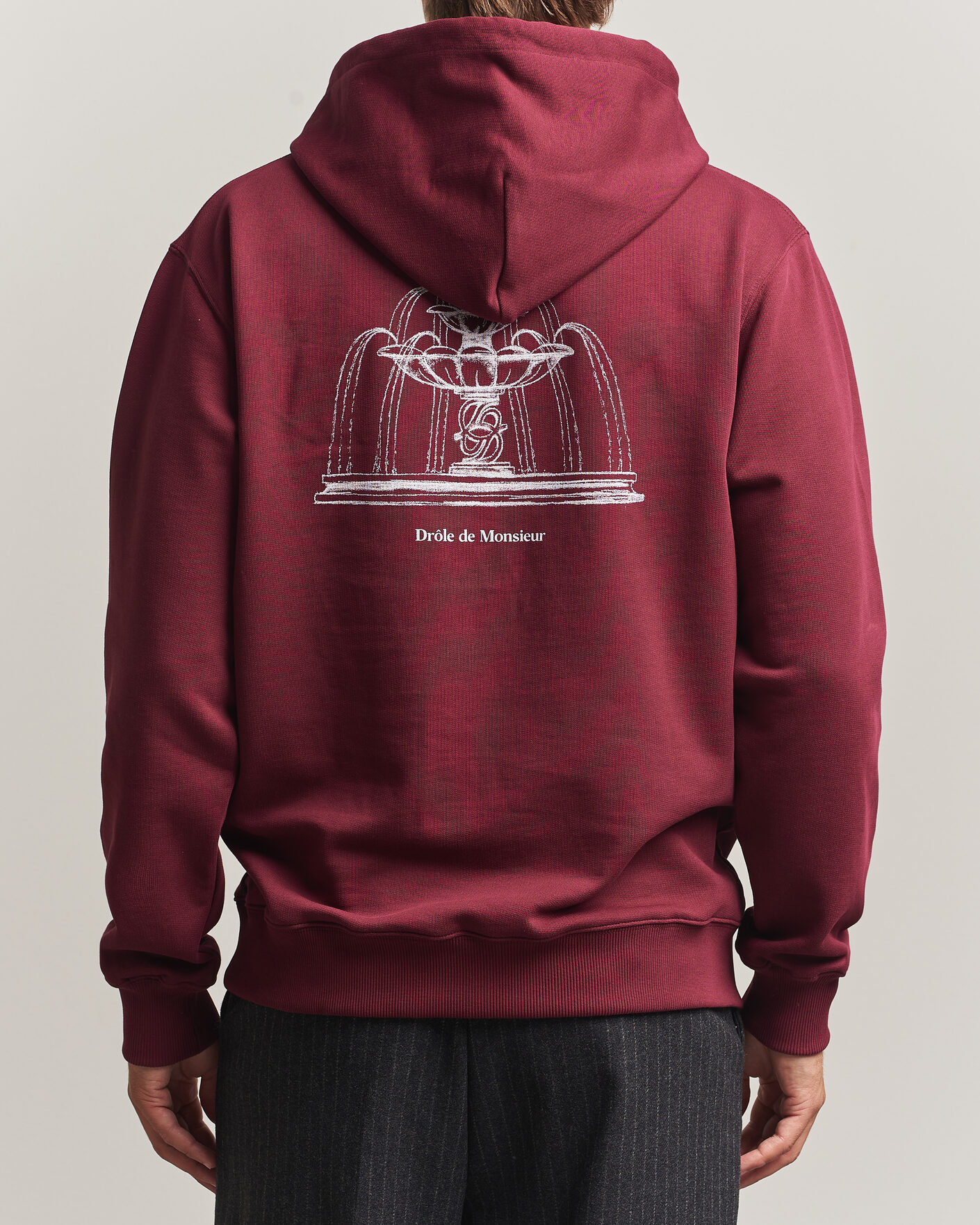 Herr | Tröjor | Drôle de Monsieur | Fountain Printed Hoodie Burgundy