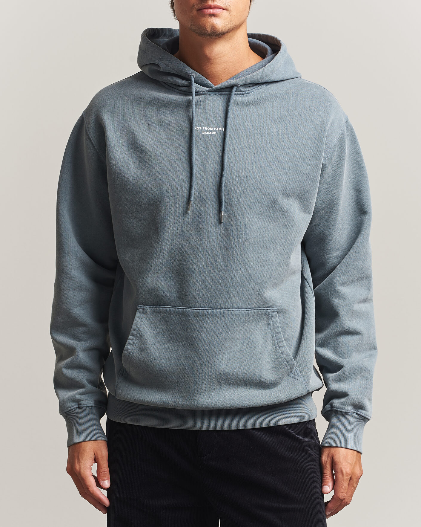 Herr | Tröjor | Drôle de Monsieur | Classic Slogan Hoodie Dark Grey