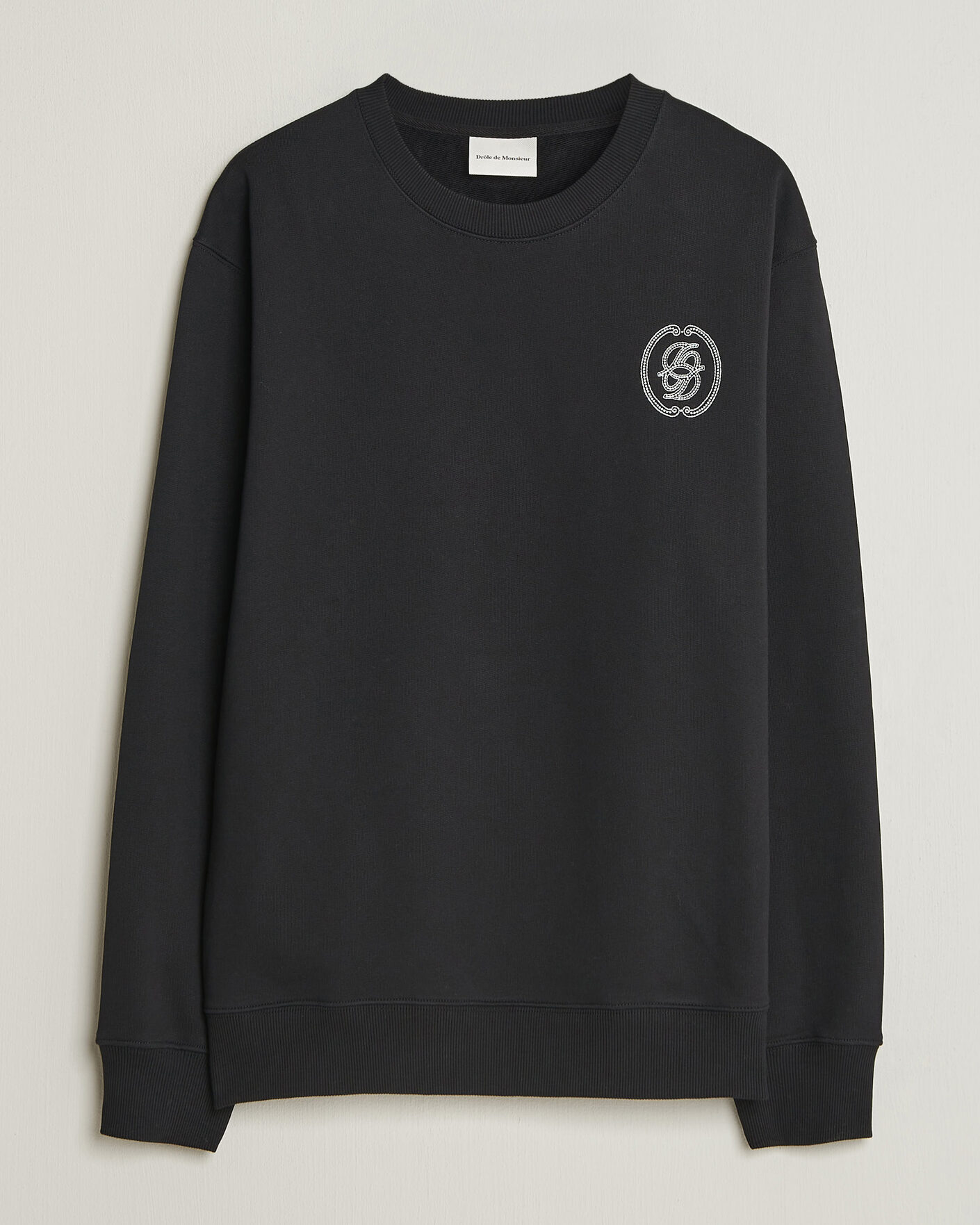 Herr | Tröjor | Drôle de Monsieur | Mirror D Embroidered Sweatshirt Black