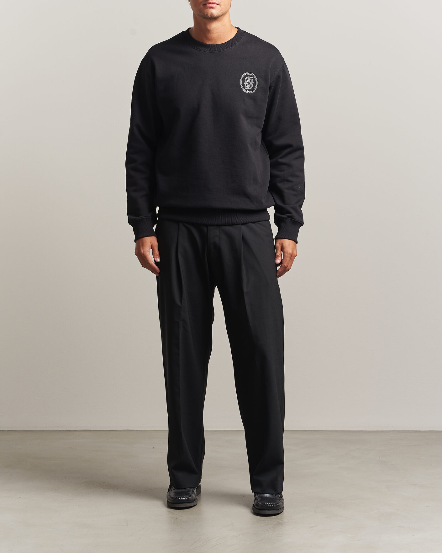 Herr | Tröjor | Drôle de Monsieur | Mirror D Embroidered Sweatshirt Black