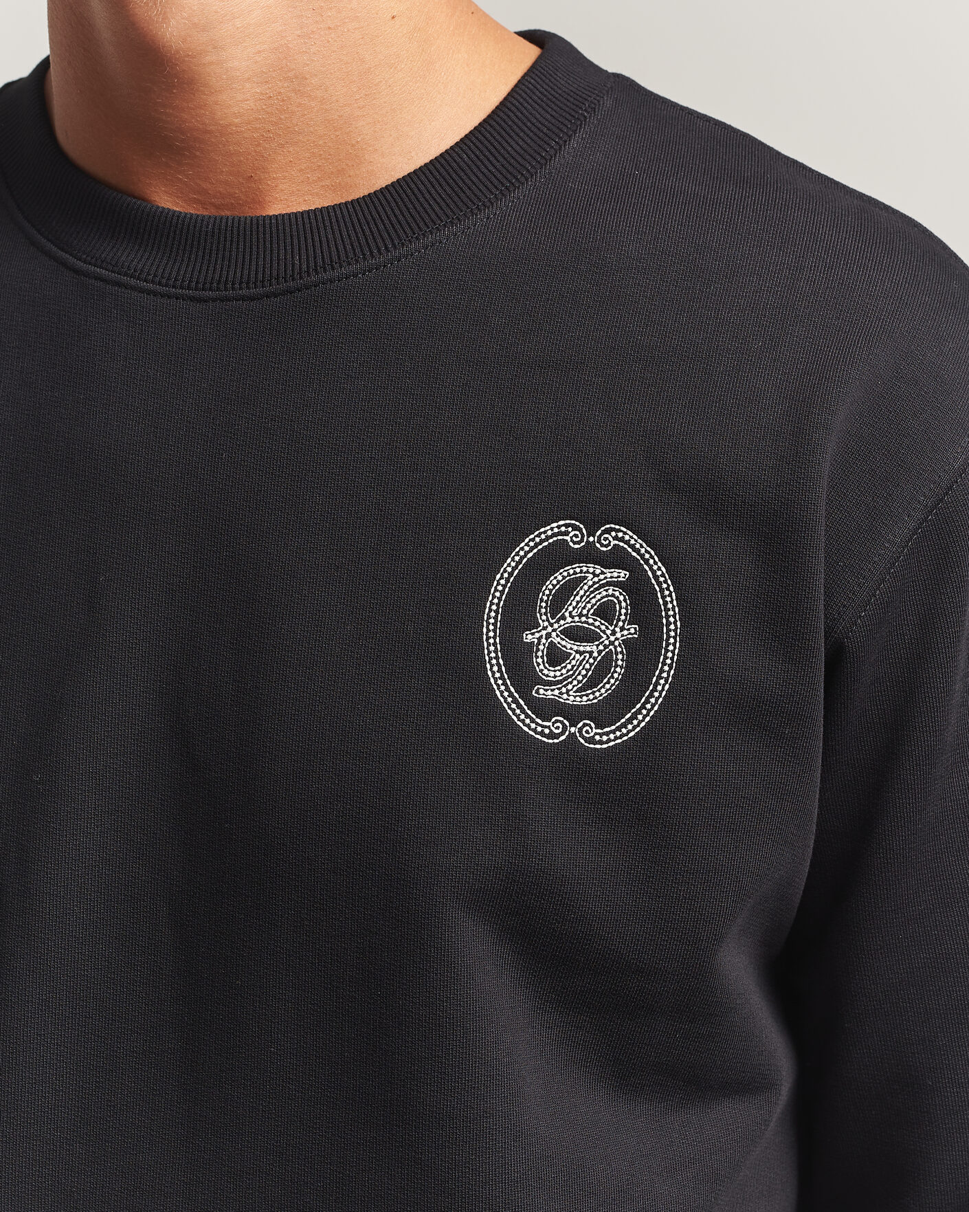 Herr | Tröjor | Drôle de Monsieur | Mirror D Embroidered Sweatshirt Black