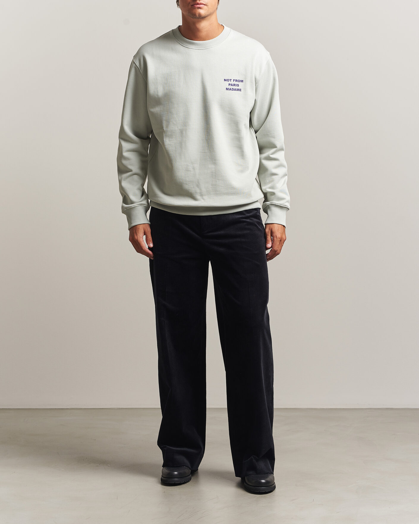 Herr | Tröjor | Drôle de Monsieur | Bold Slogan Sweatshirt Grey