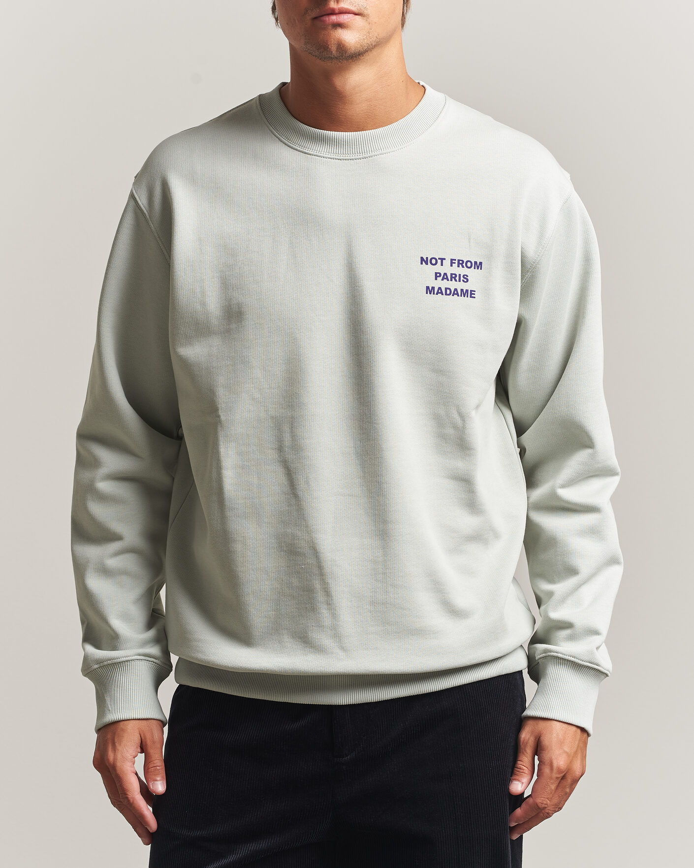 Herr | Tröjor | Drôle de Monsieur | Bold Slogan Sweatshirt Grey