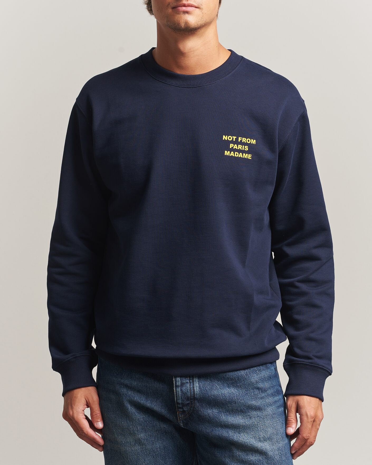 Herr | Tröjor | Drôle de Monsieur | Bold Slogan Sweatshirt Navy